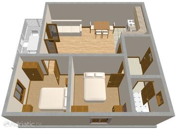 Kneža, plattegrond in the apartment, WiFi.