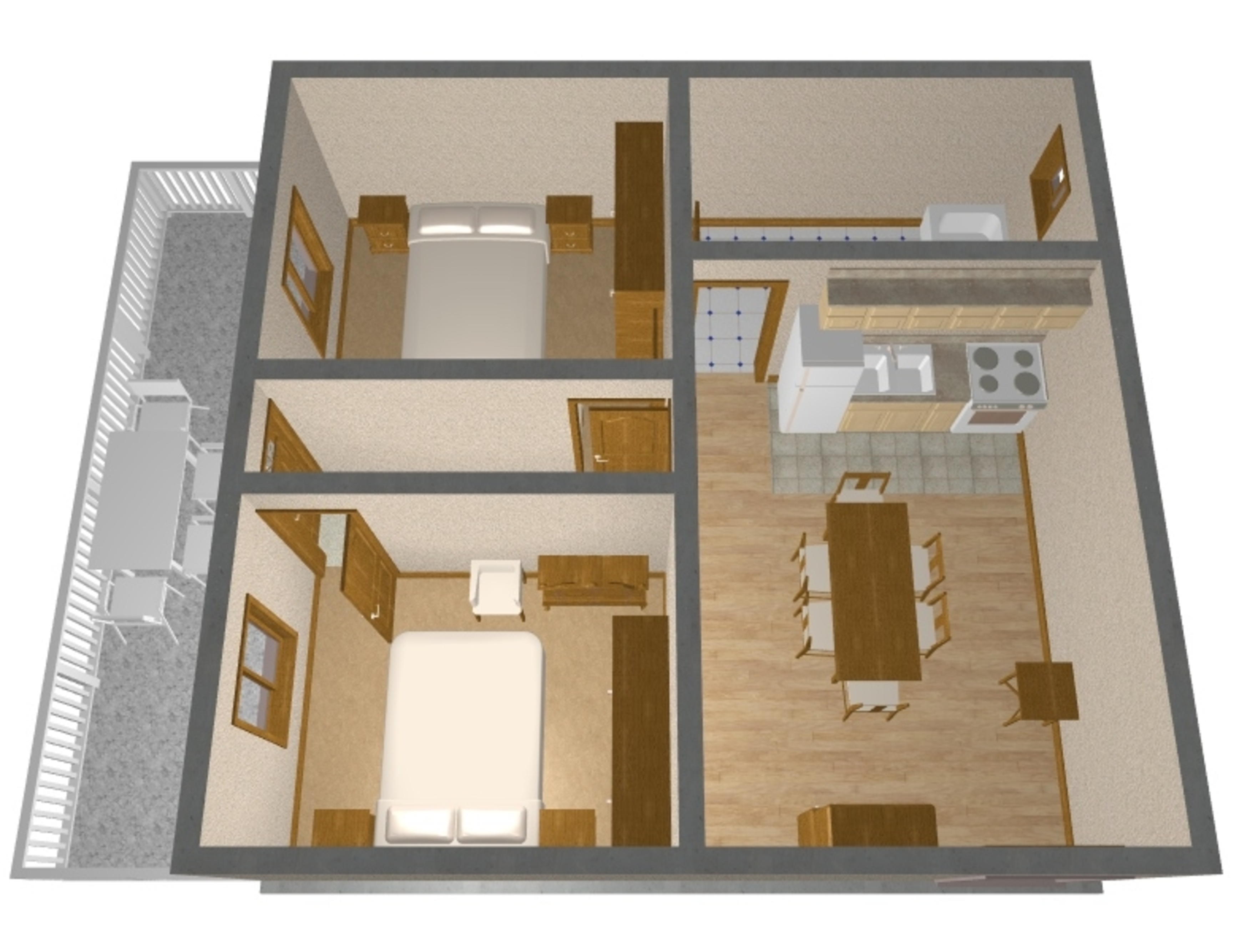 Two bedroom apartment with terrace and sea view Gršćica, Korčula  A-a