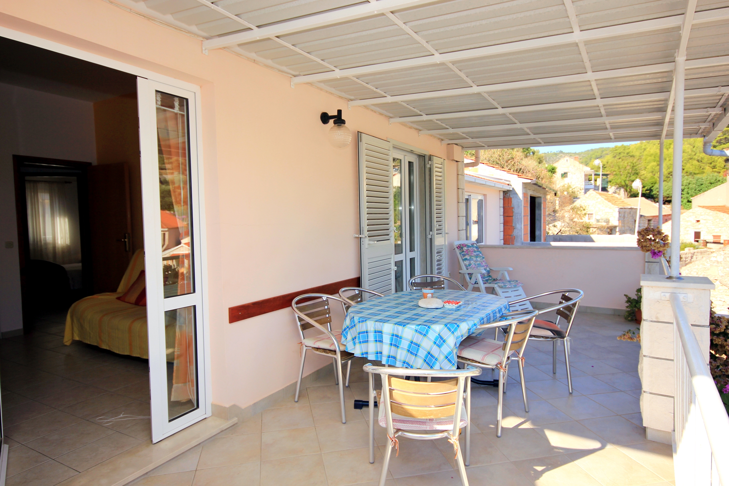 Two bedroom apartment with terrace and sea view Gršćica, Korčula  A-b