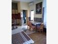 Dining room Vir - Lozice, Dining room in the studio-apartment, air condition available, (pet friendly) and WiFi.
