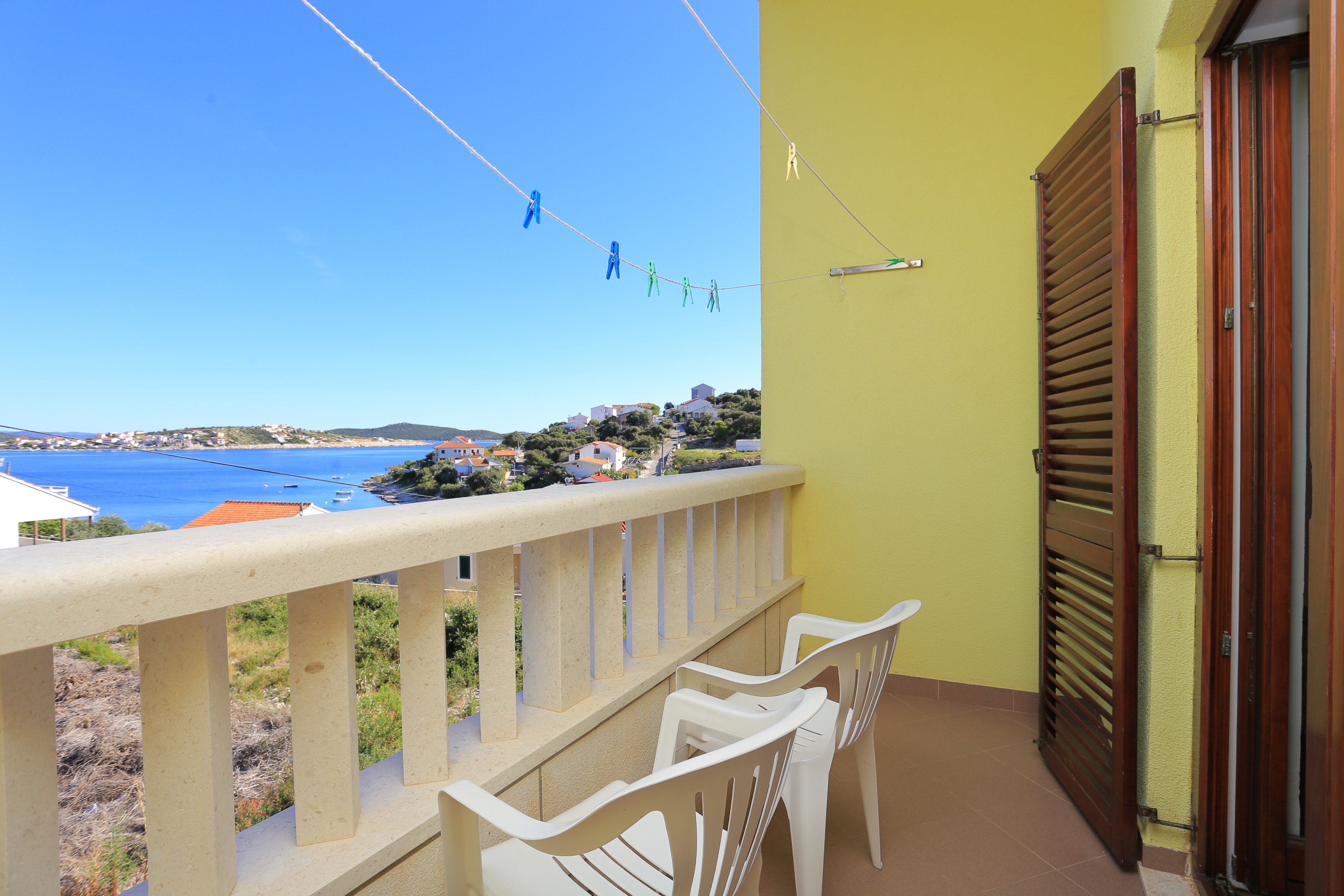 One bedroom apartment with terrace and sea view Cove Oštrička luka, Rogoznica  A-c