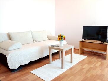 Supetarska Draga - Donja, Sala de estar in the apartment, air condition available y WiFi.