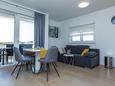 Obývací pokoj Novalja, Obývací pokoj v ubytování typu apartment, s klimatizací a WiFi.