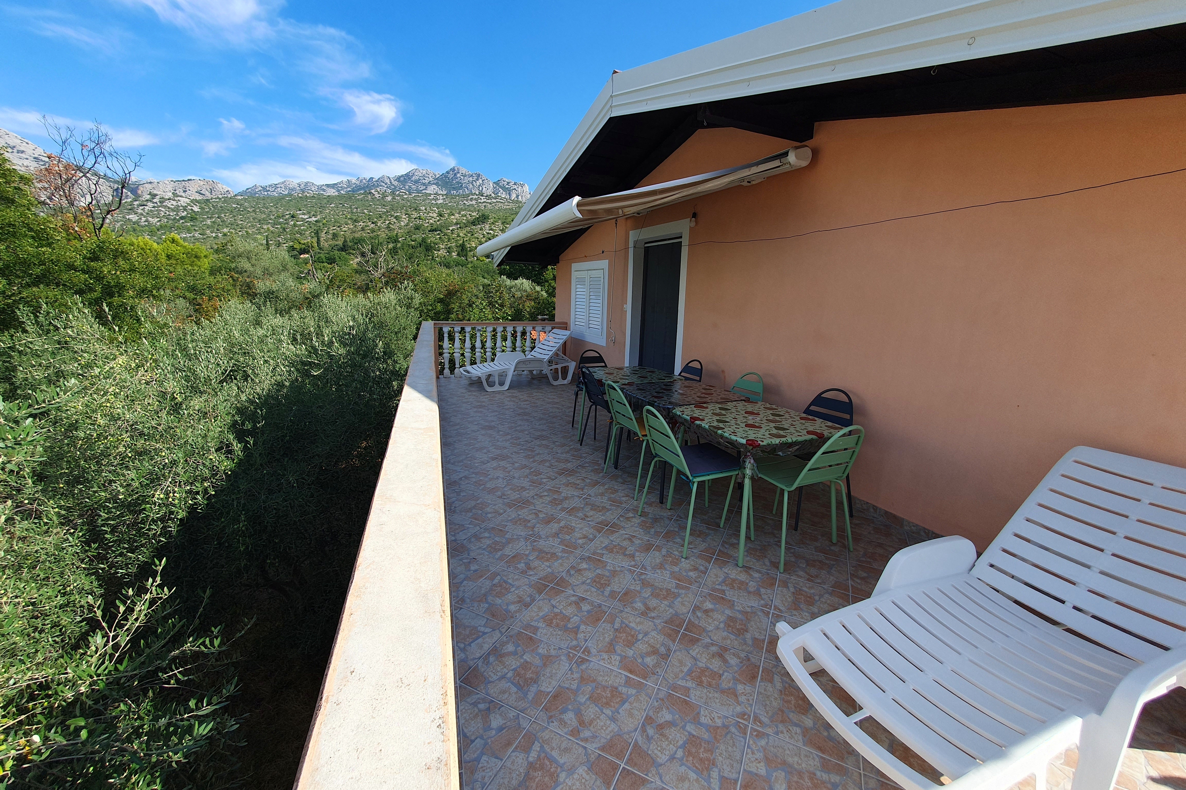 Two bedroom apartment with terrace and sea view Seline, Paklenica (A-17390-a)