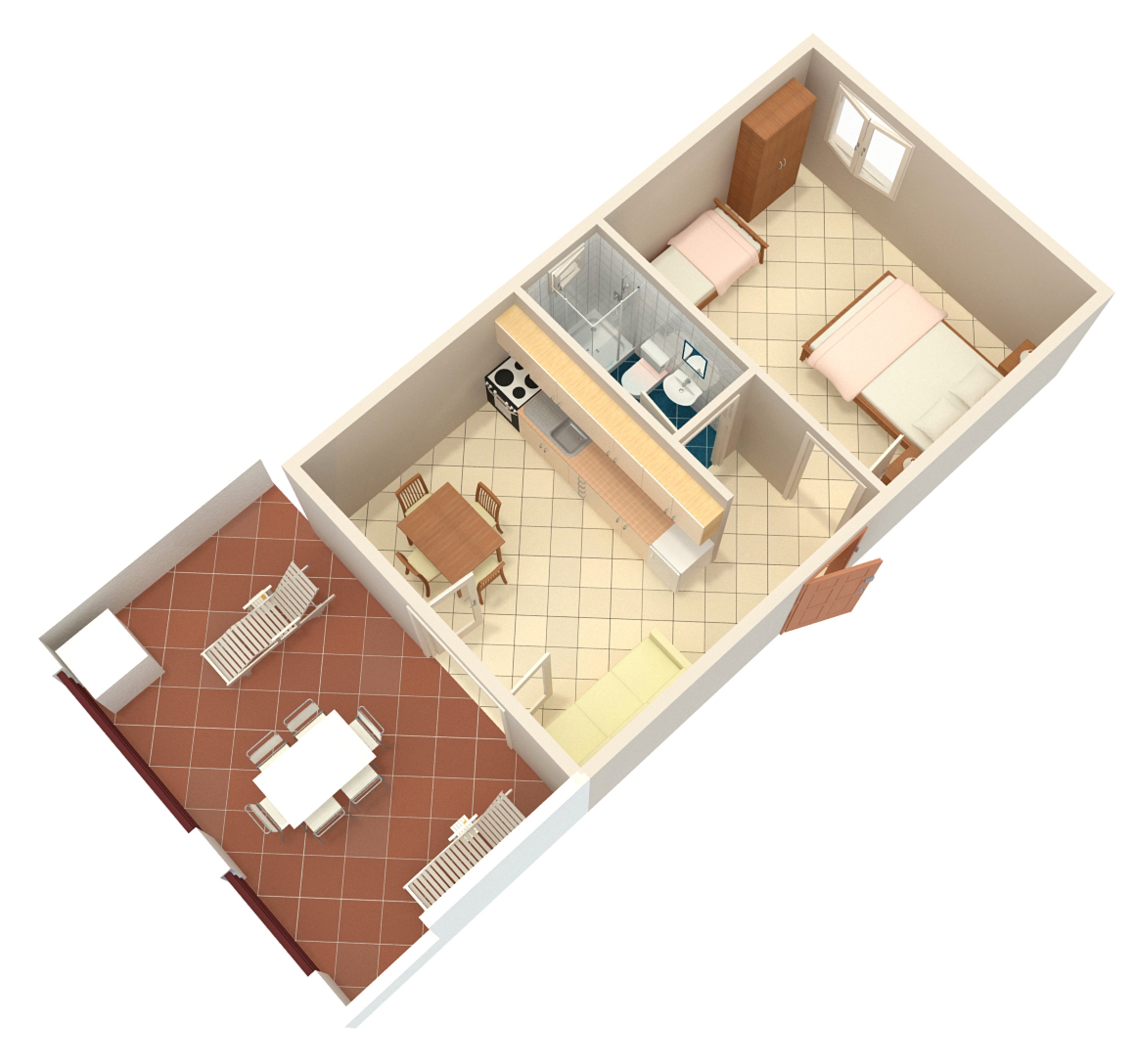 One bedroom apartment near beach Tri Žala, Korčula  A-a