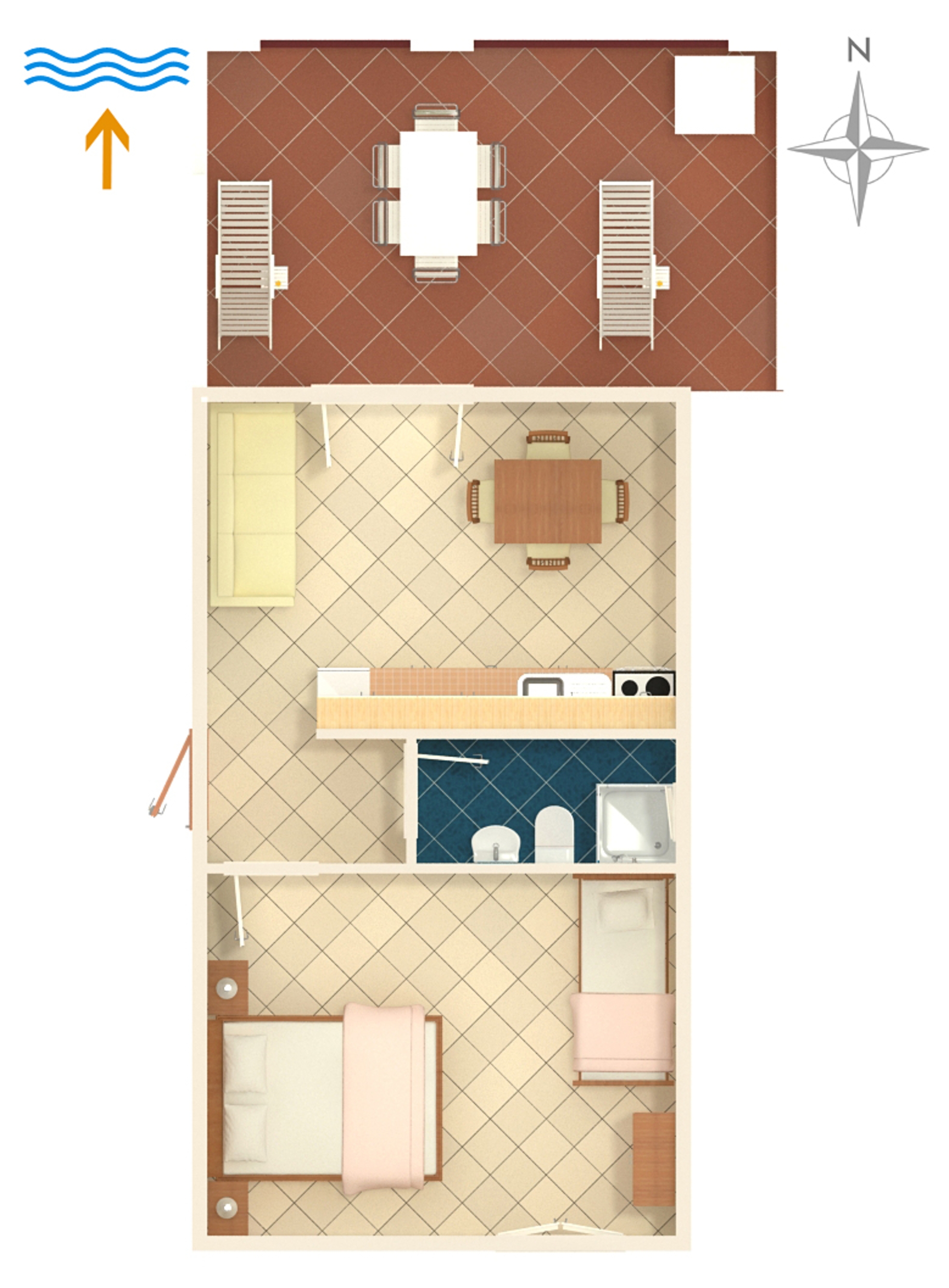 One bedroom apartment near beach Tri Žala, Korčula  A-a