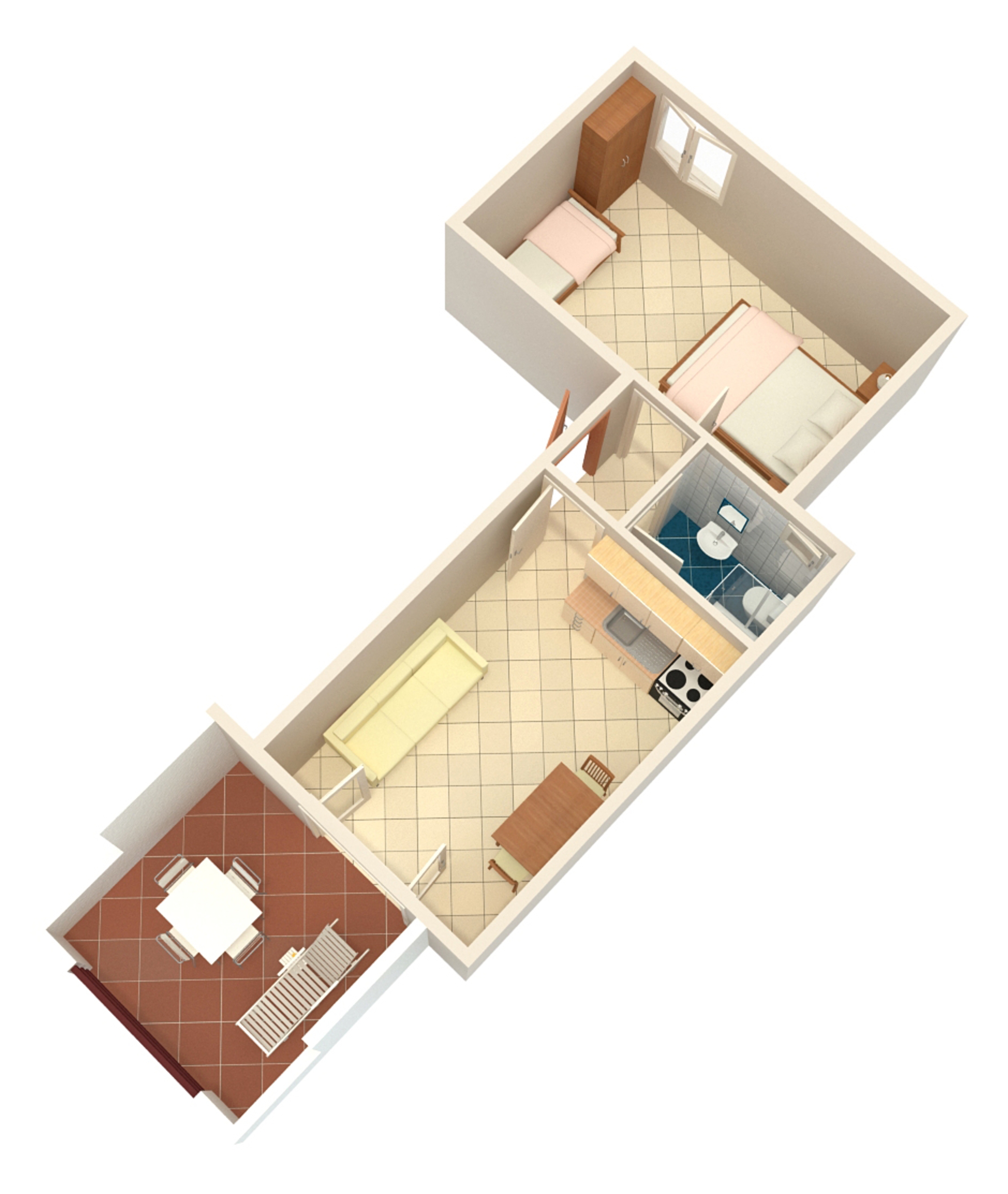 One bedroom apartment near beach Tri Žala, Korčula  A-c