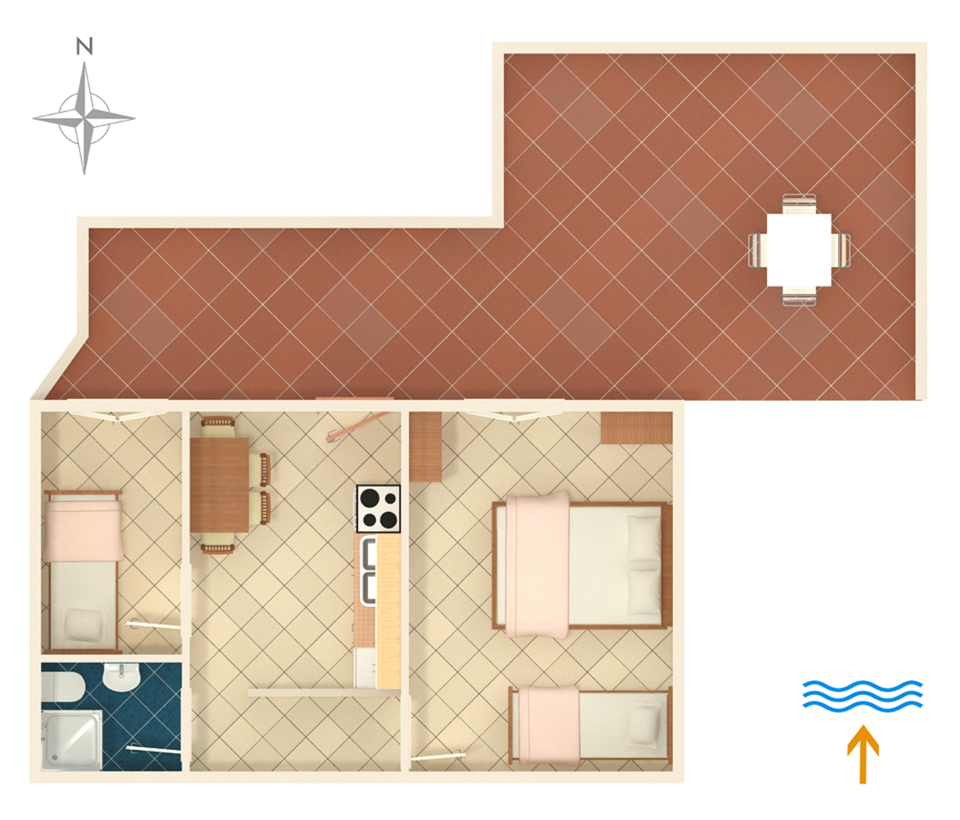 Two bedroom apartment near beach Tri Žala, Korčula  A-d