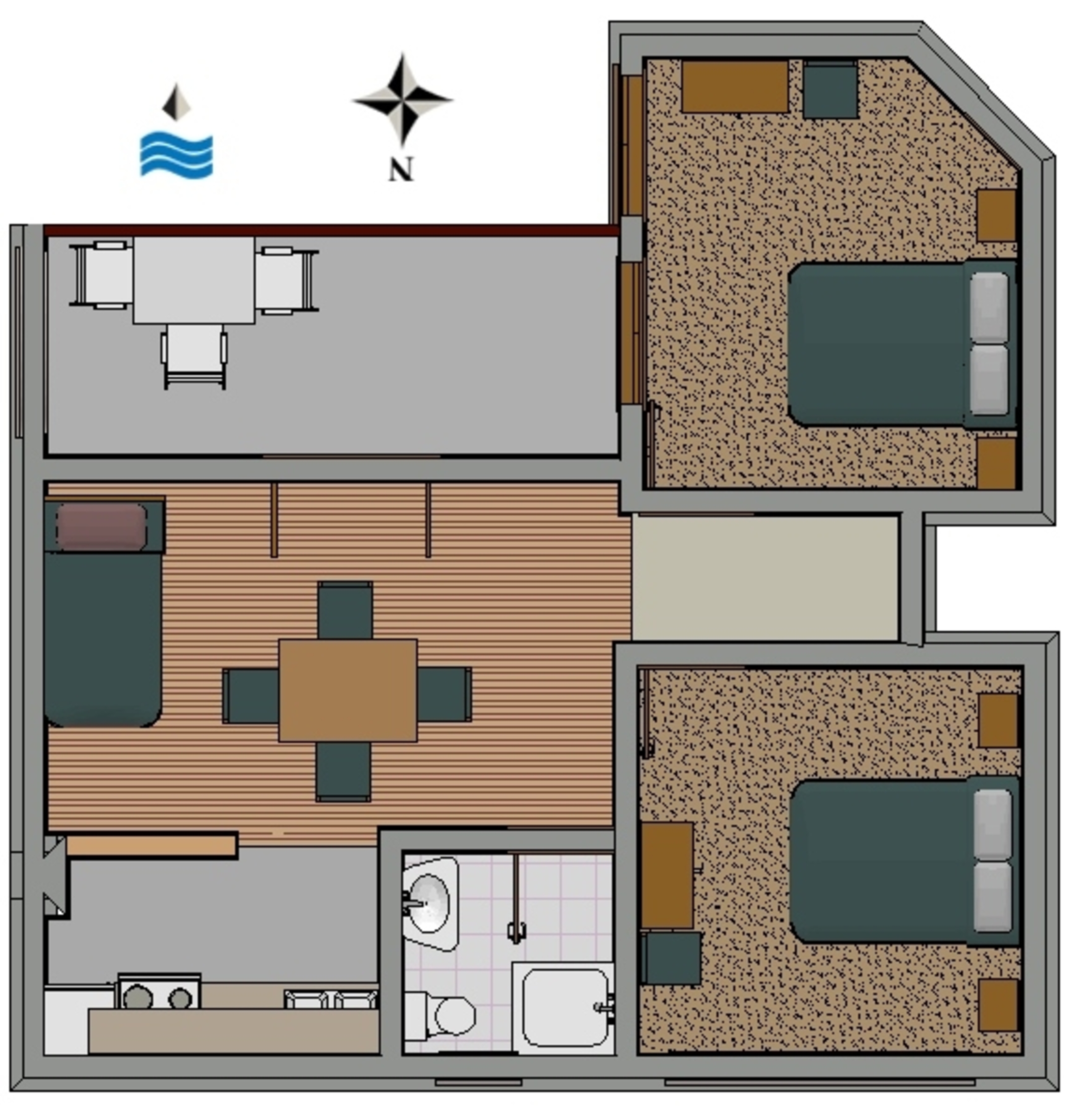 Two bedroom apartment near beach Prižba, Korčula  A-b