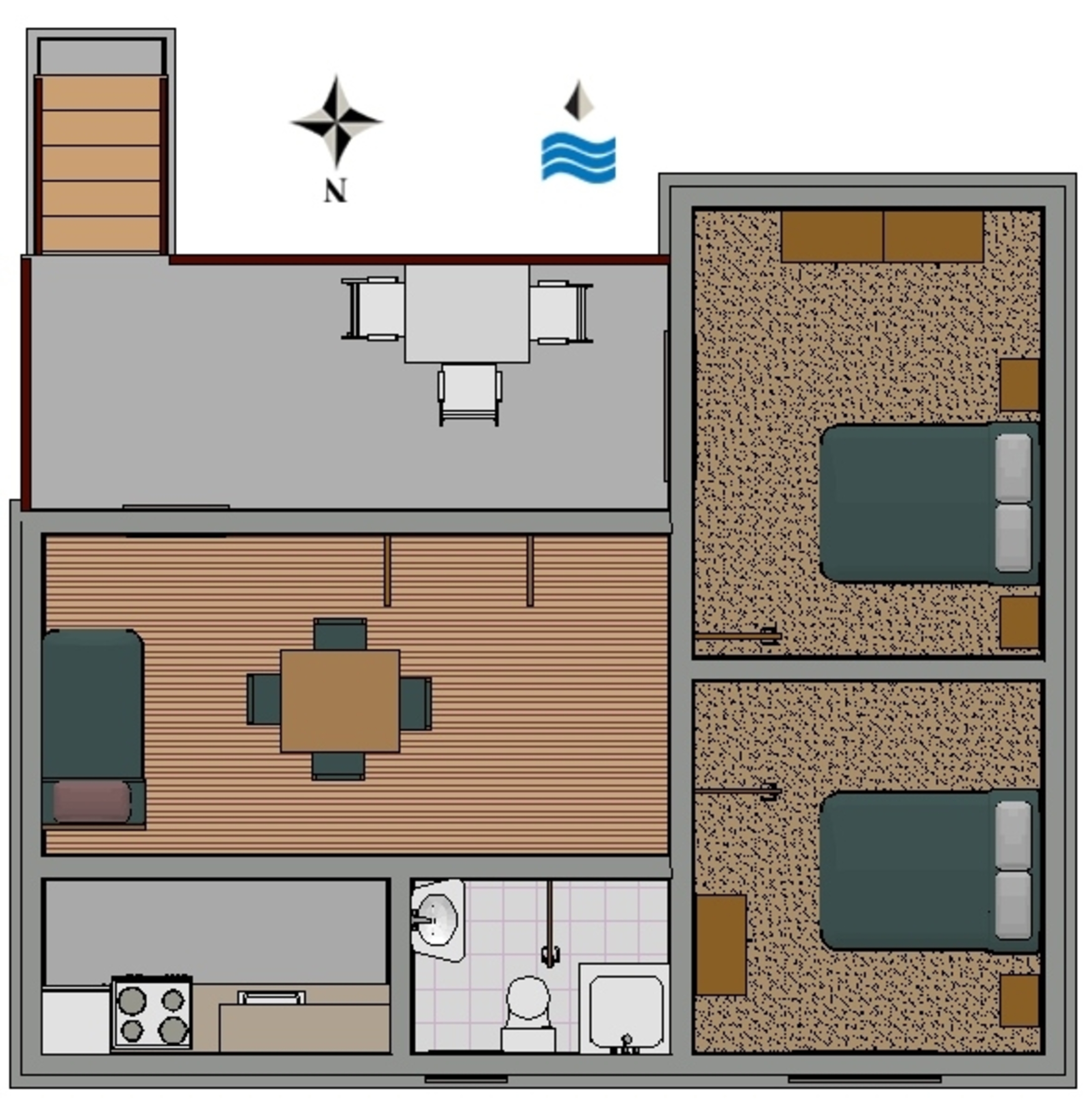 Two bedroom apartment near beach Prižba, Korčula  A-d