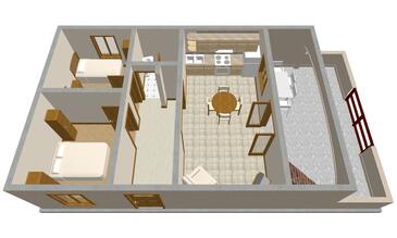 Prižba, Schema nell'alloggi del tipo apartment, WiFi.