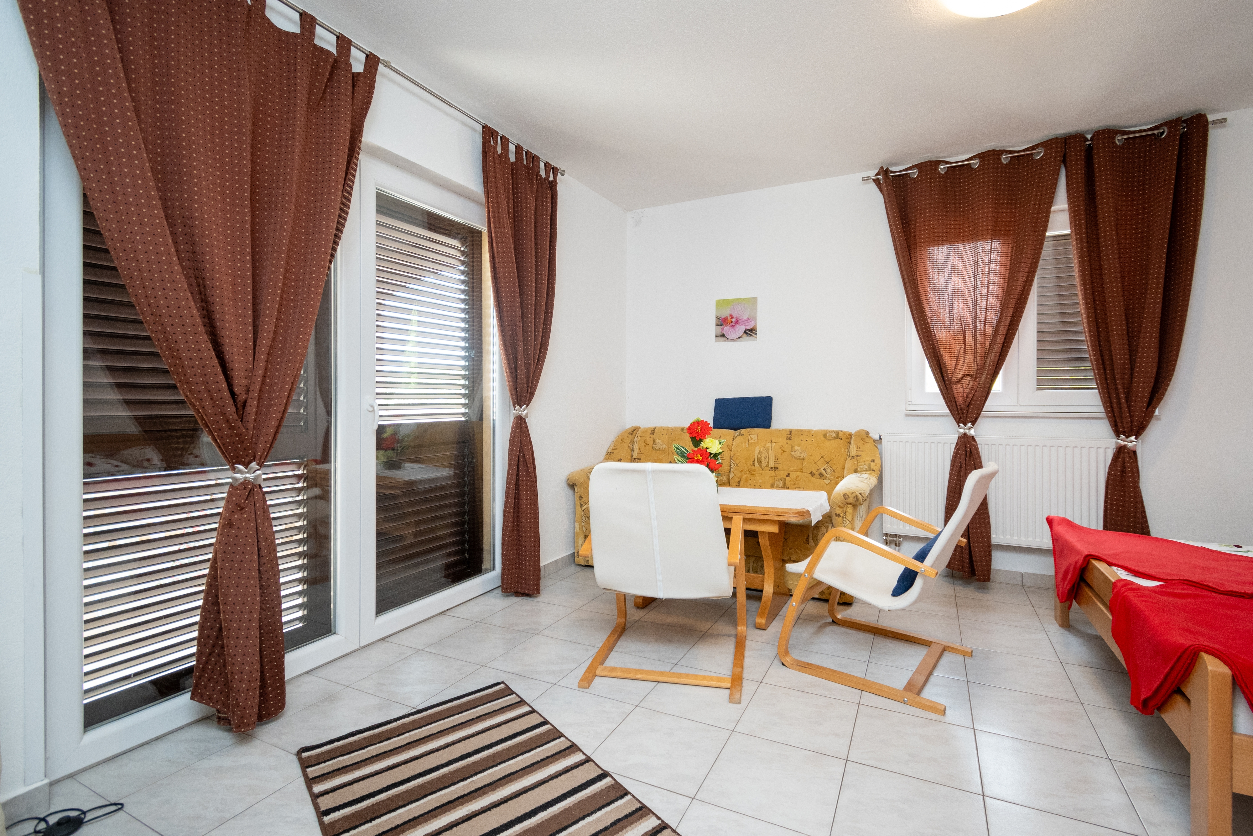 One bedroom apartment with terrace and sea view Tribanj Šibuljina, Paklenica  A-a