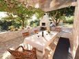 Orebić, Terrasse dans l’hébergement en type house, avec la vue sur la mer, animaux acceptés et WiFi.