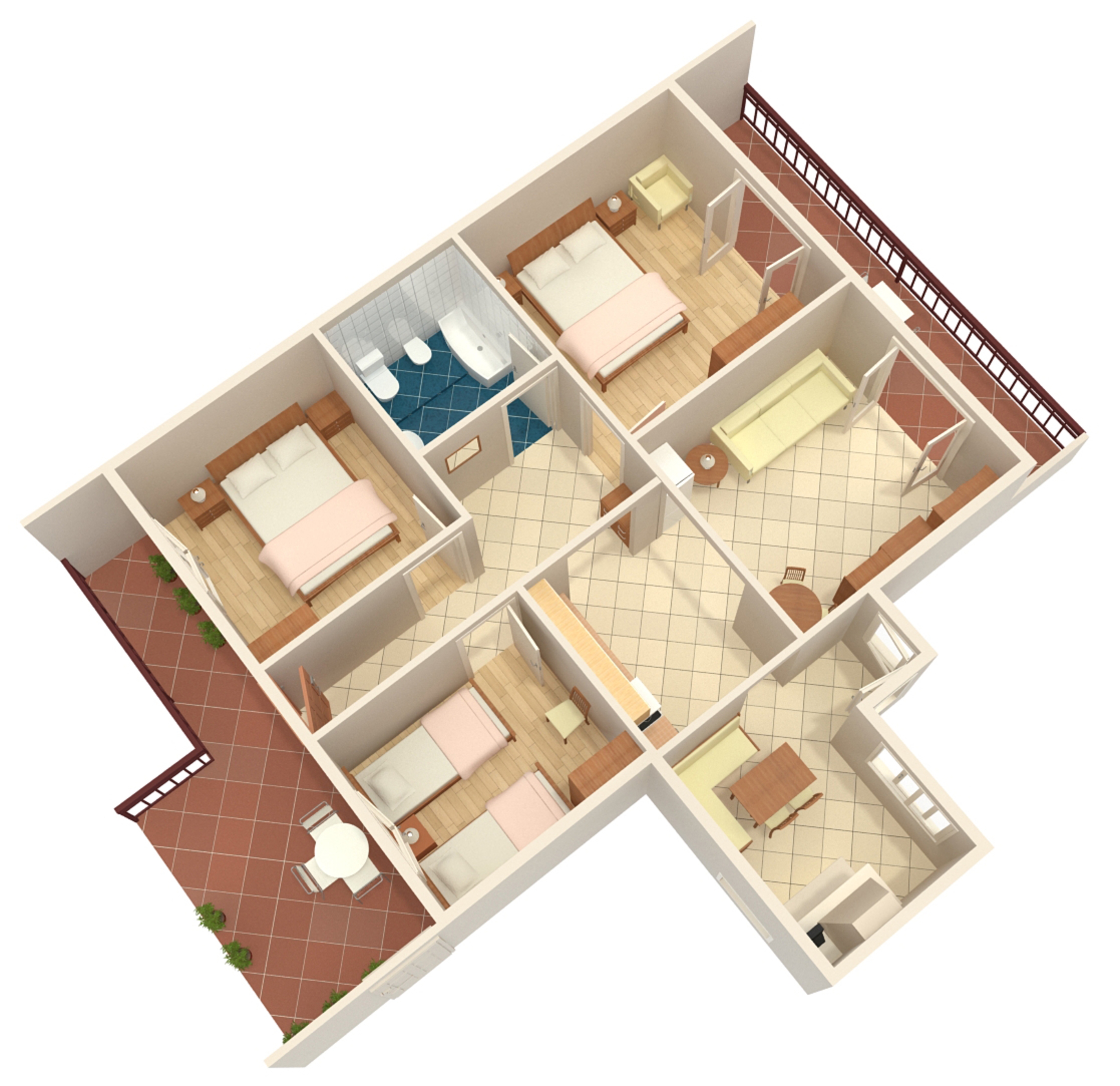 Three bedroom apartment near beach Zavalatica, Korčula  A-a