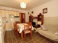 Jídelna Kustići, Jídelna v ubytování typu apartment, s klimatizací.