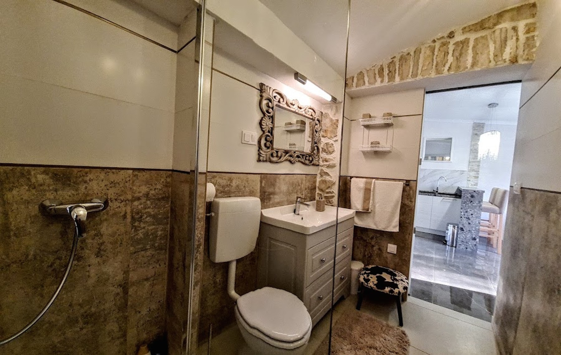 Two bedroom apartment with terrace and sea view Cove Poplat, Korčula  A-a