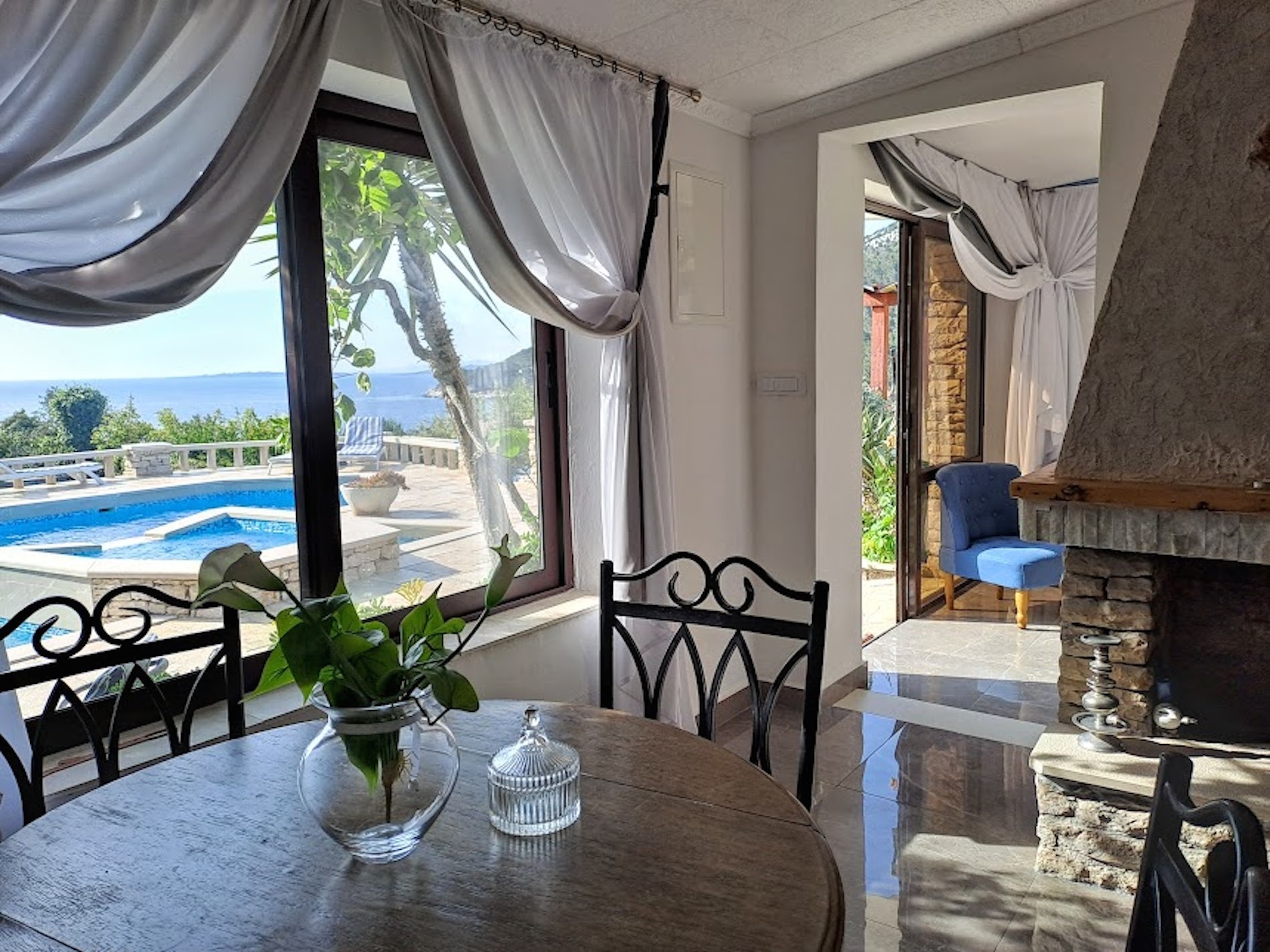 Two bedroom apartment with terrace and sea view Cove Poplat, Korčula (A-18258-a)