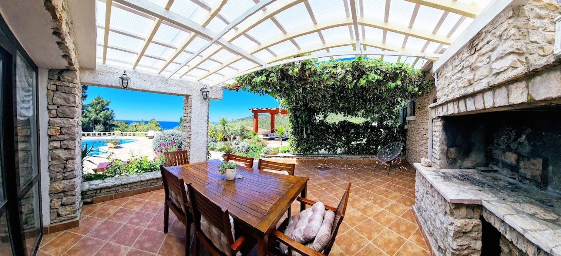 Two bedroom apartment with terrace and sea view Cove Poplat, Korčula  A-a