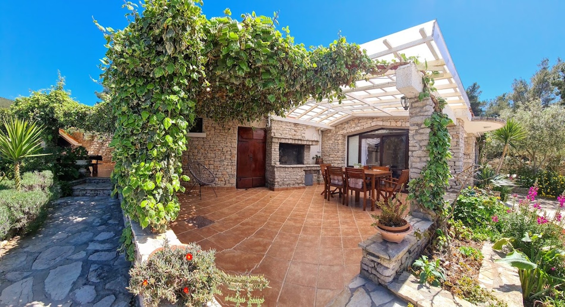 Two bedroom apartment with terrace and sea view Cove Poplat, Korčula  A-a