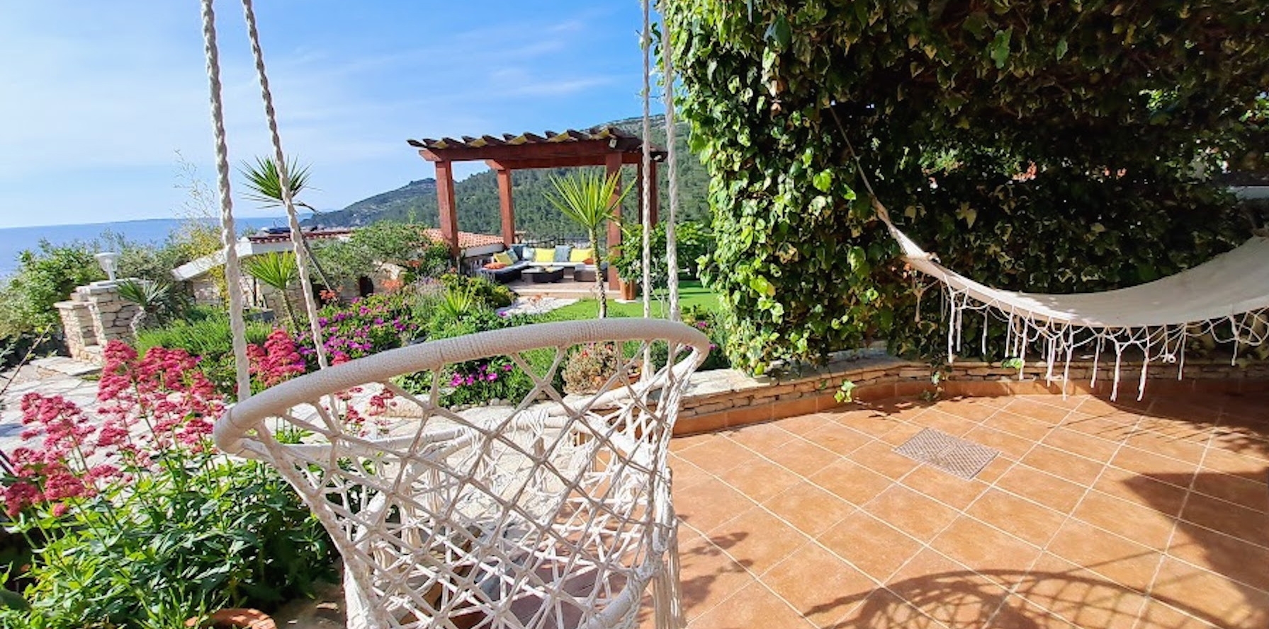 Two bedroom apartment with terrace and sea view Cove Poplat, Korčula  A-a