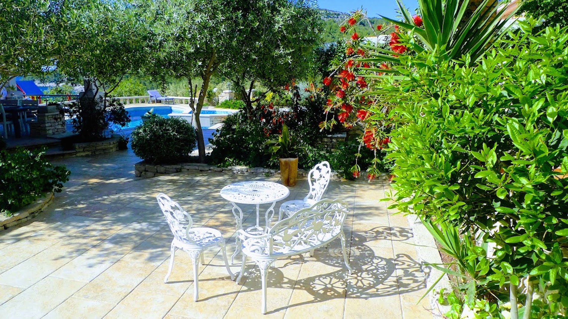 Two bedroom apartment with terrace and sea view Cove Poplat, Korčula  A-c