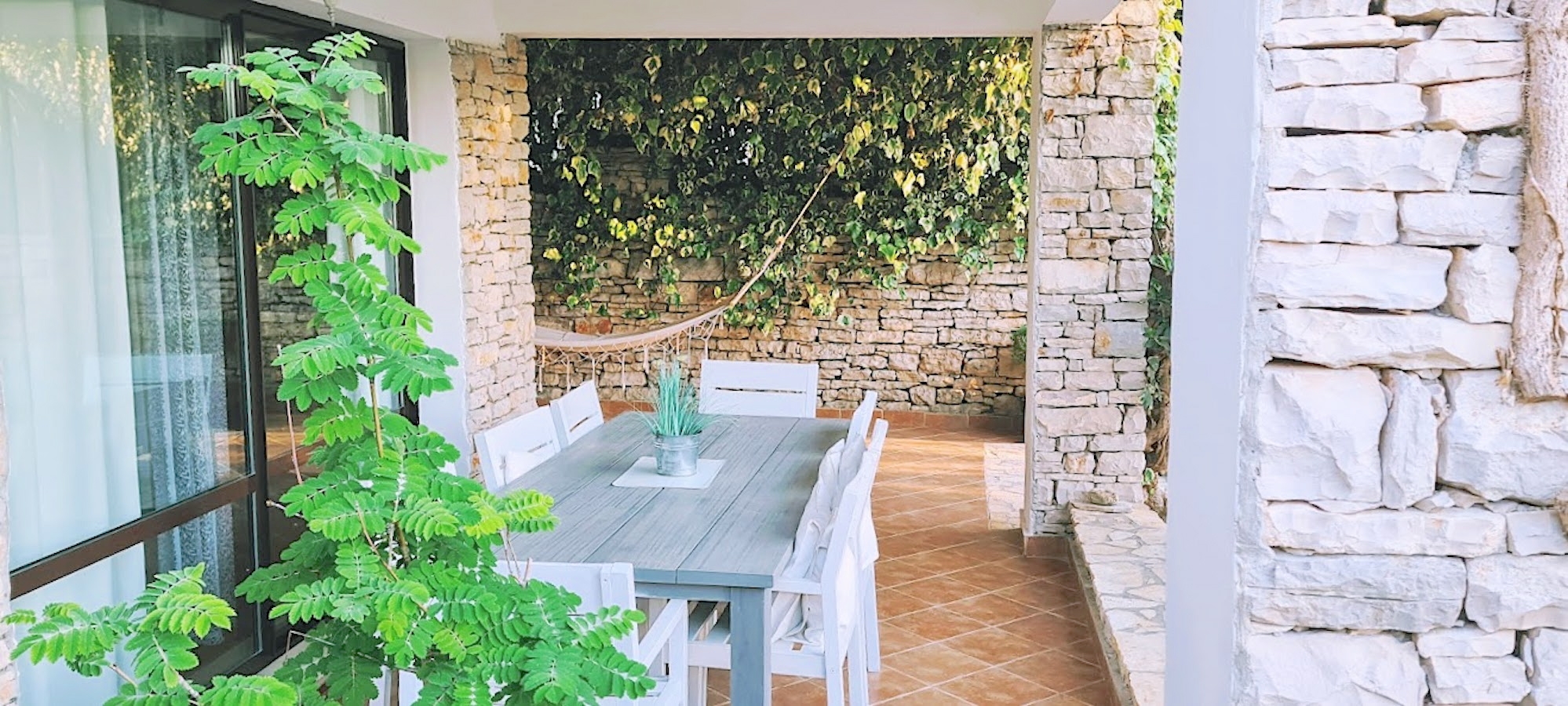 Two bedroom apartment with terrace and sea view Cove Poplat, Korčula  A-c