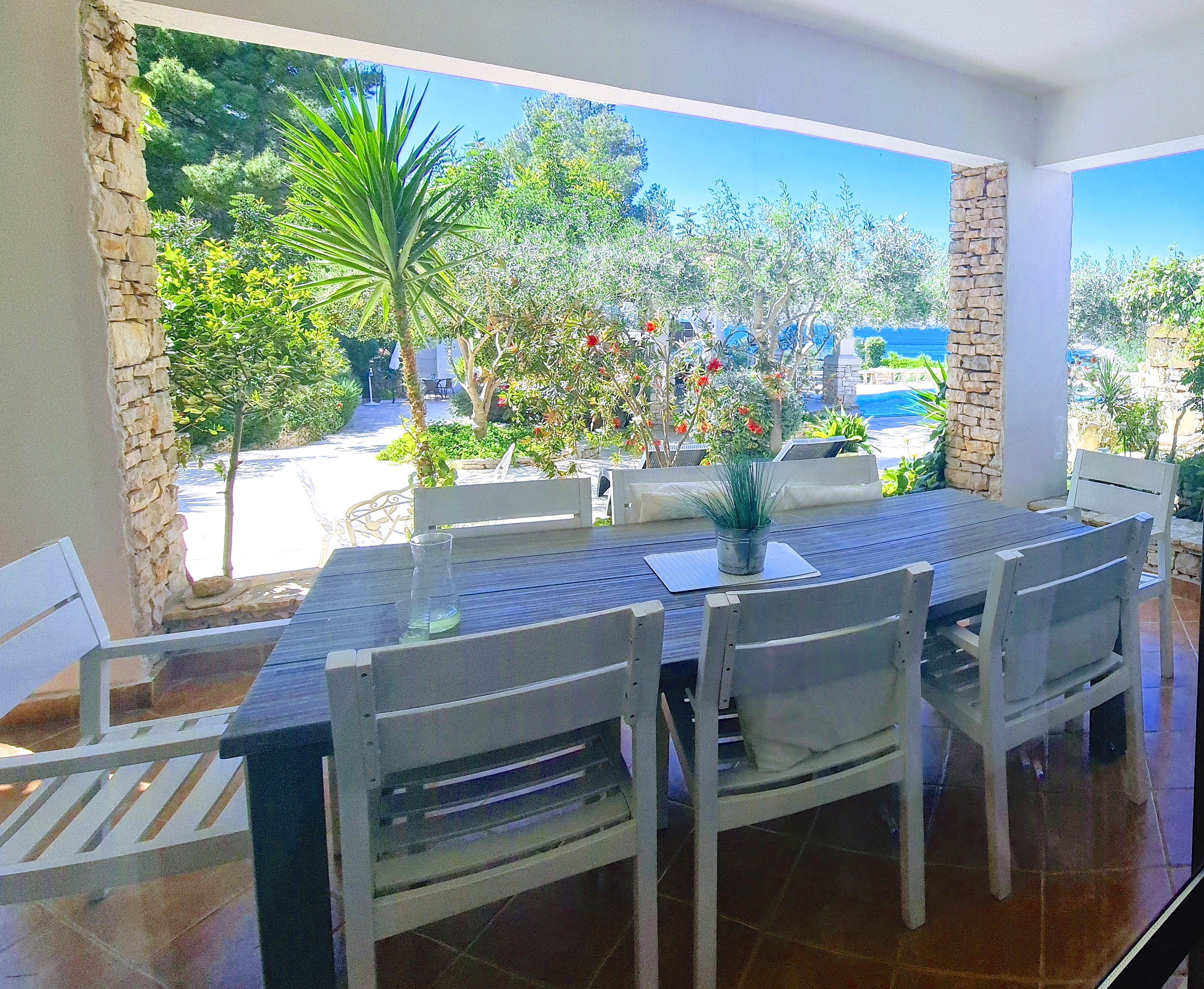 Two bedroom apartment with terrace and sea view Cove Poplat, Korčula  A-c