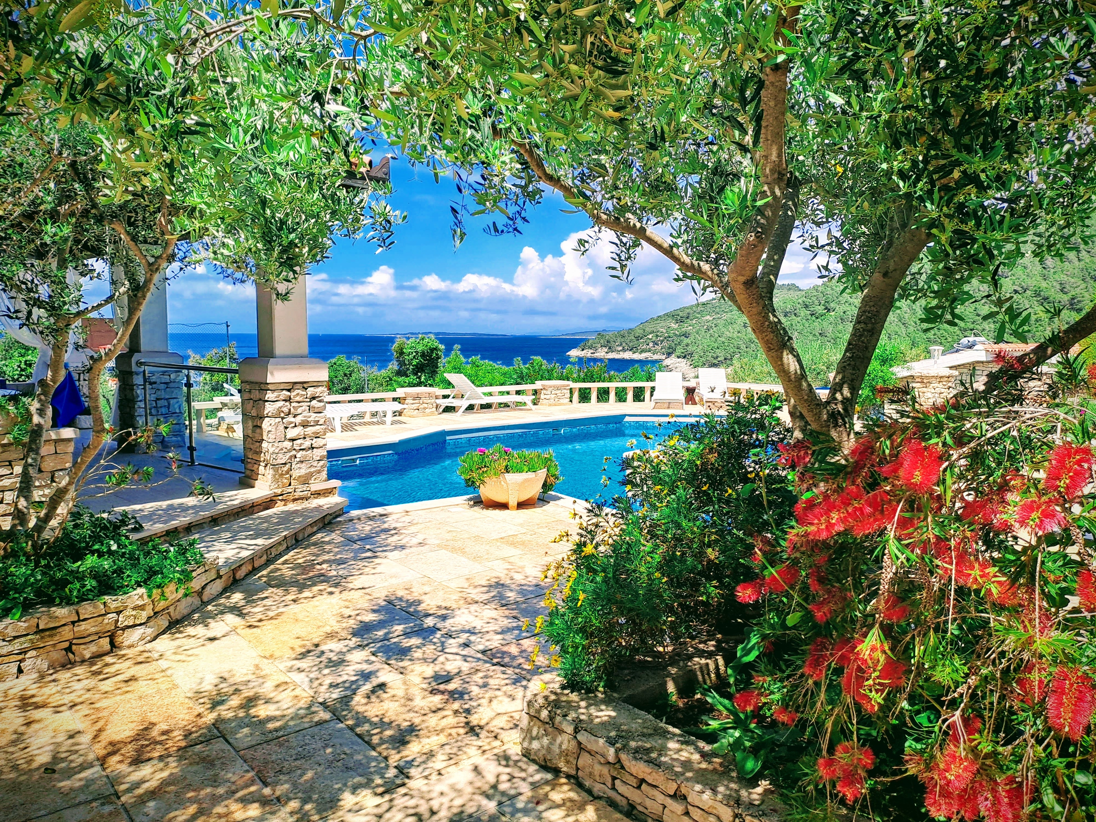 Two bedroom apartment with terrace and sea view Cove Poplat, Korčula  A-c
