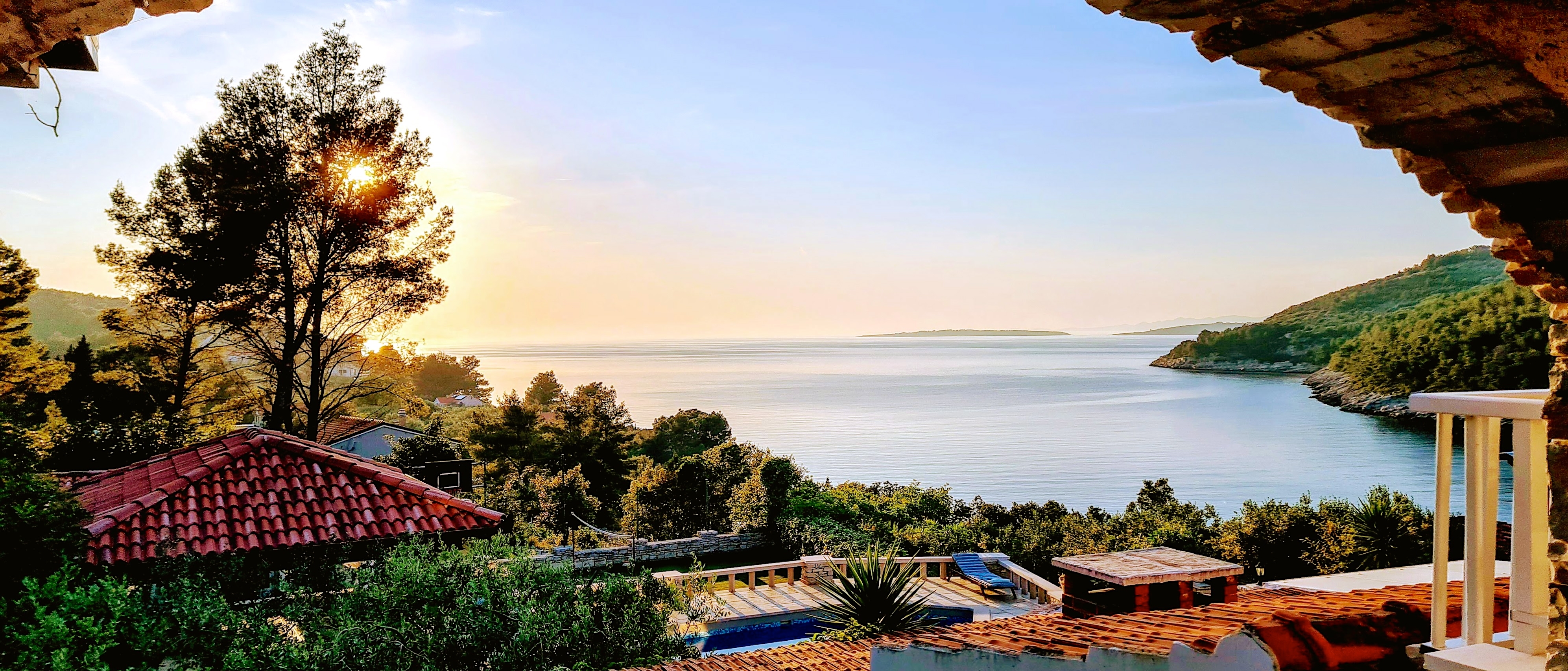 Two bedroom apartment with terrace and sea view Cove Poplat, Korčula  A-d