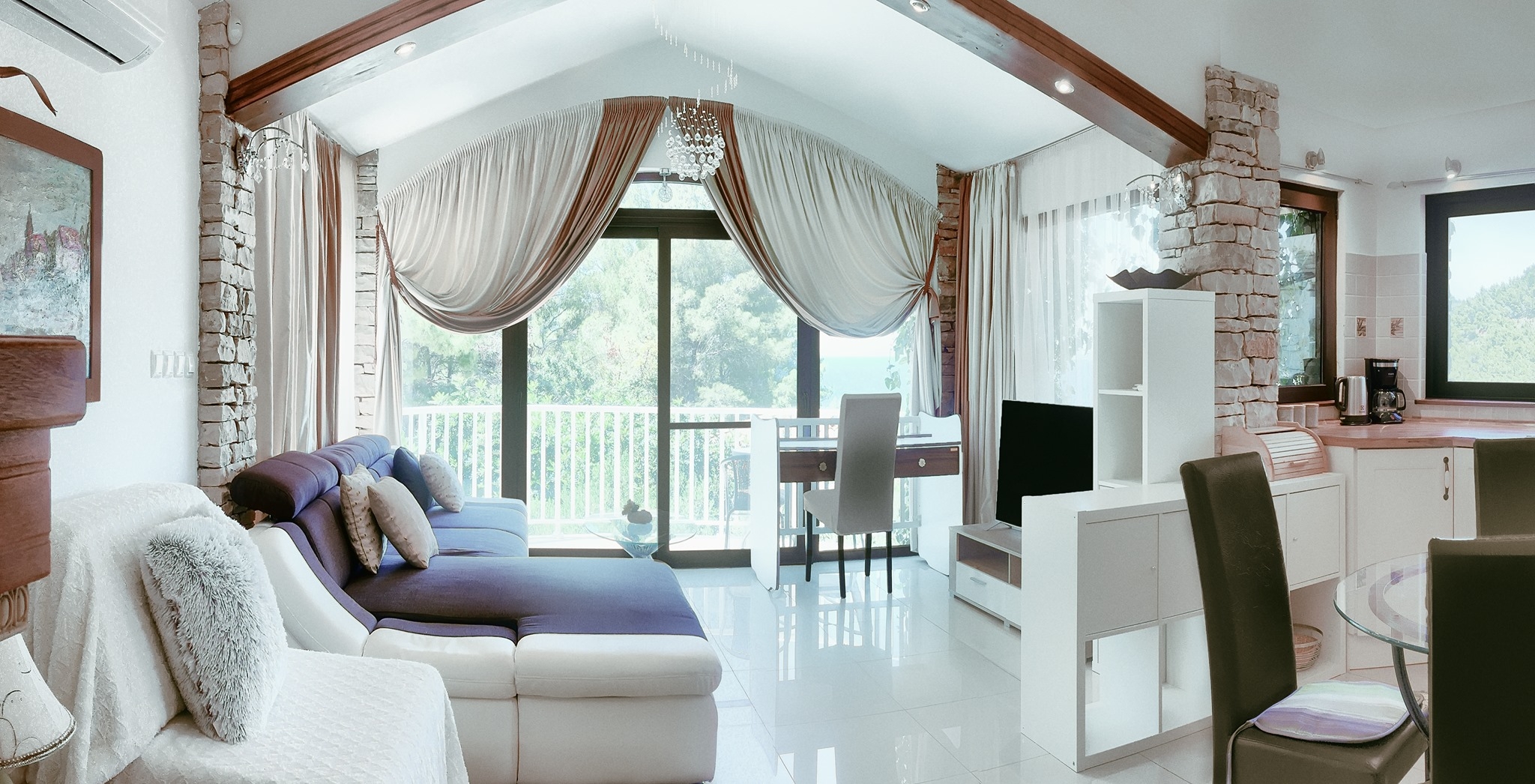 Two bedroom apartment with terrace and sea view Cove Poplat, Korčula (A-18258-d)