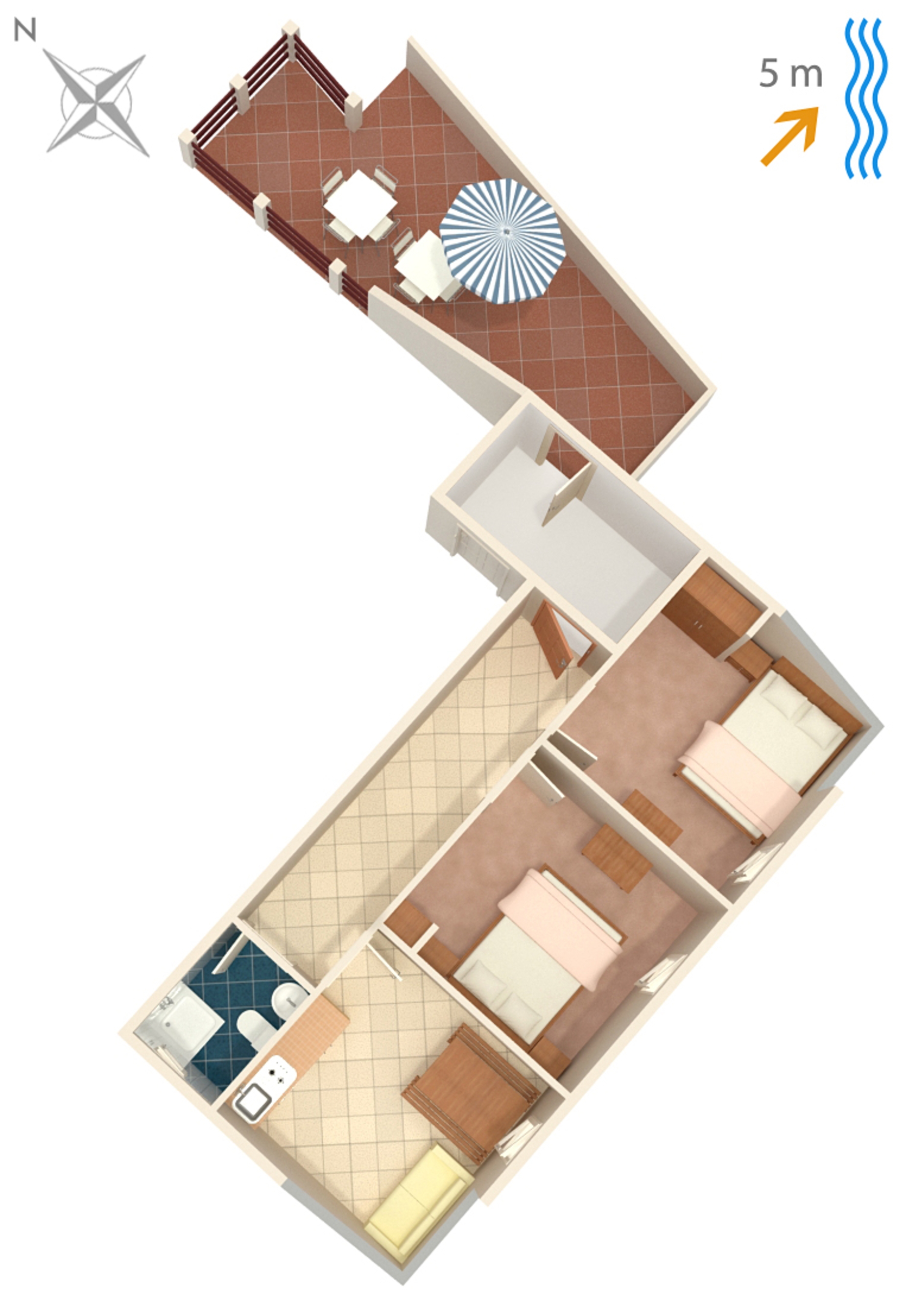 Two bedroom apartment near beach Zavalatica, Korčula  A-a