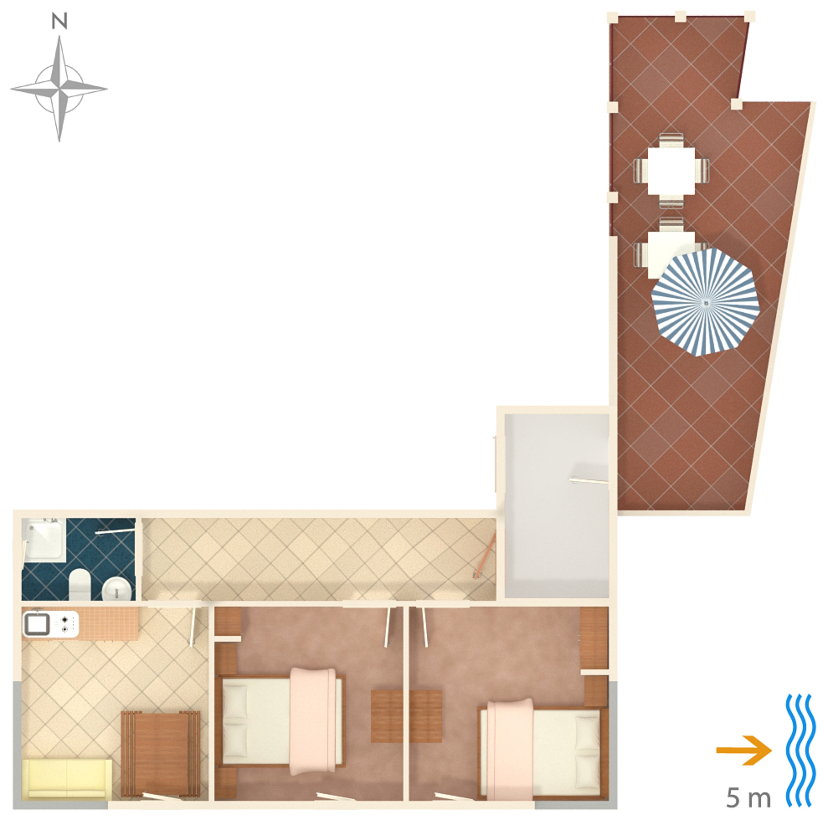 Two bedroom apartment near beach Zavalatica, Korčula  A-a