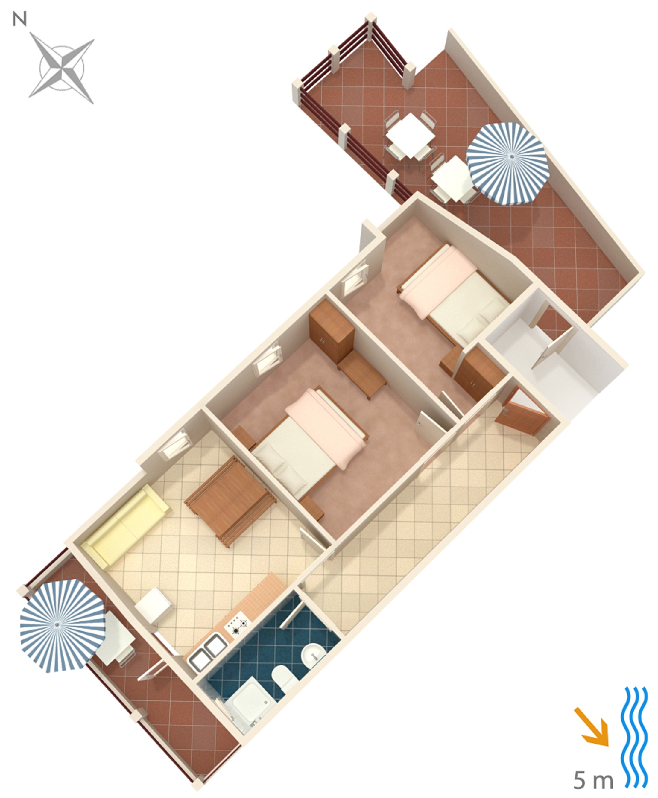 Two bedroom apartment near beach Zavalatica, Korčula  A-b