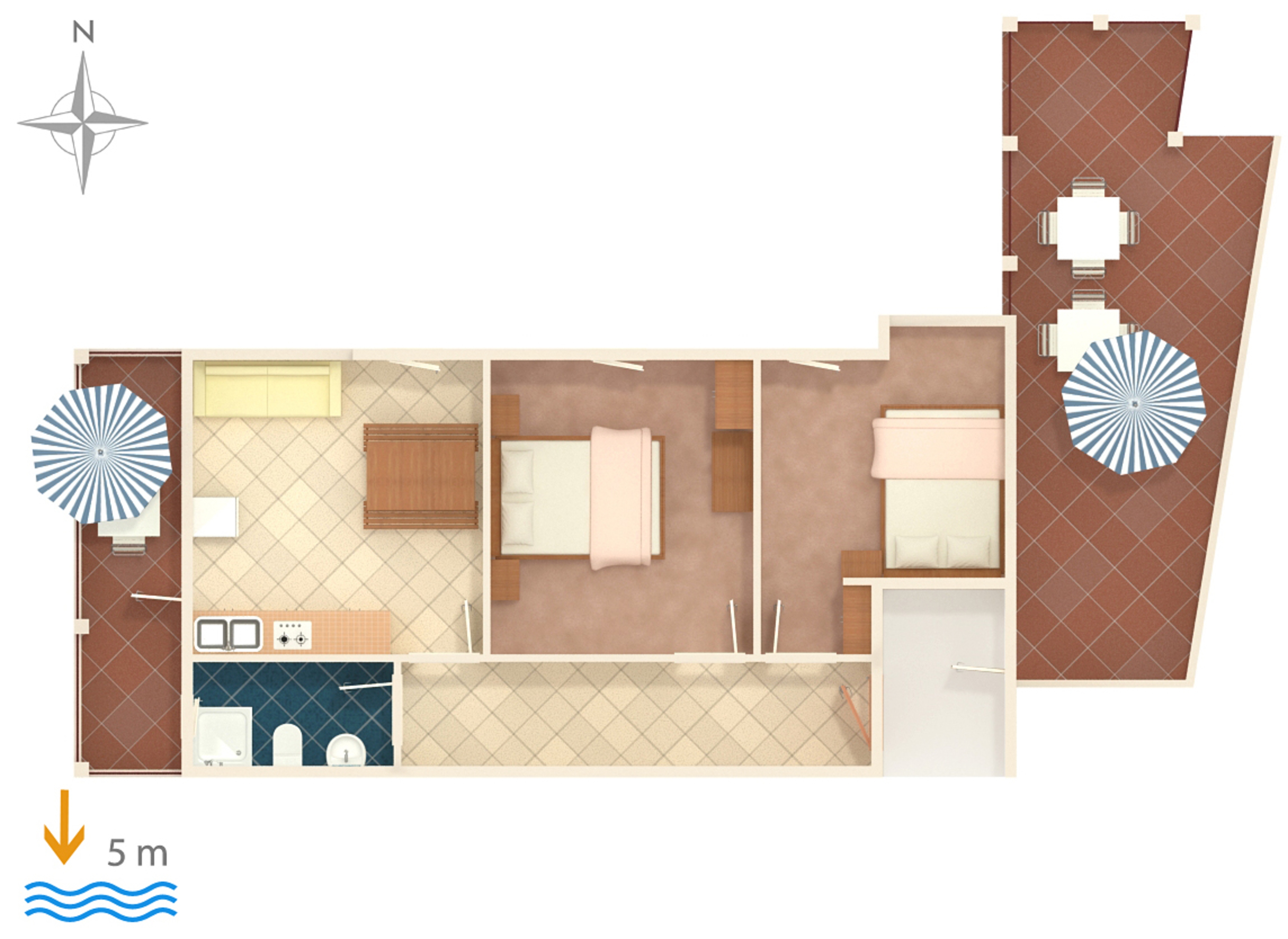 Two bedroom apartment near beach Zavalatica, Korčula  A-b