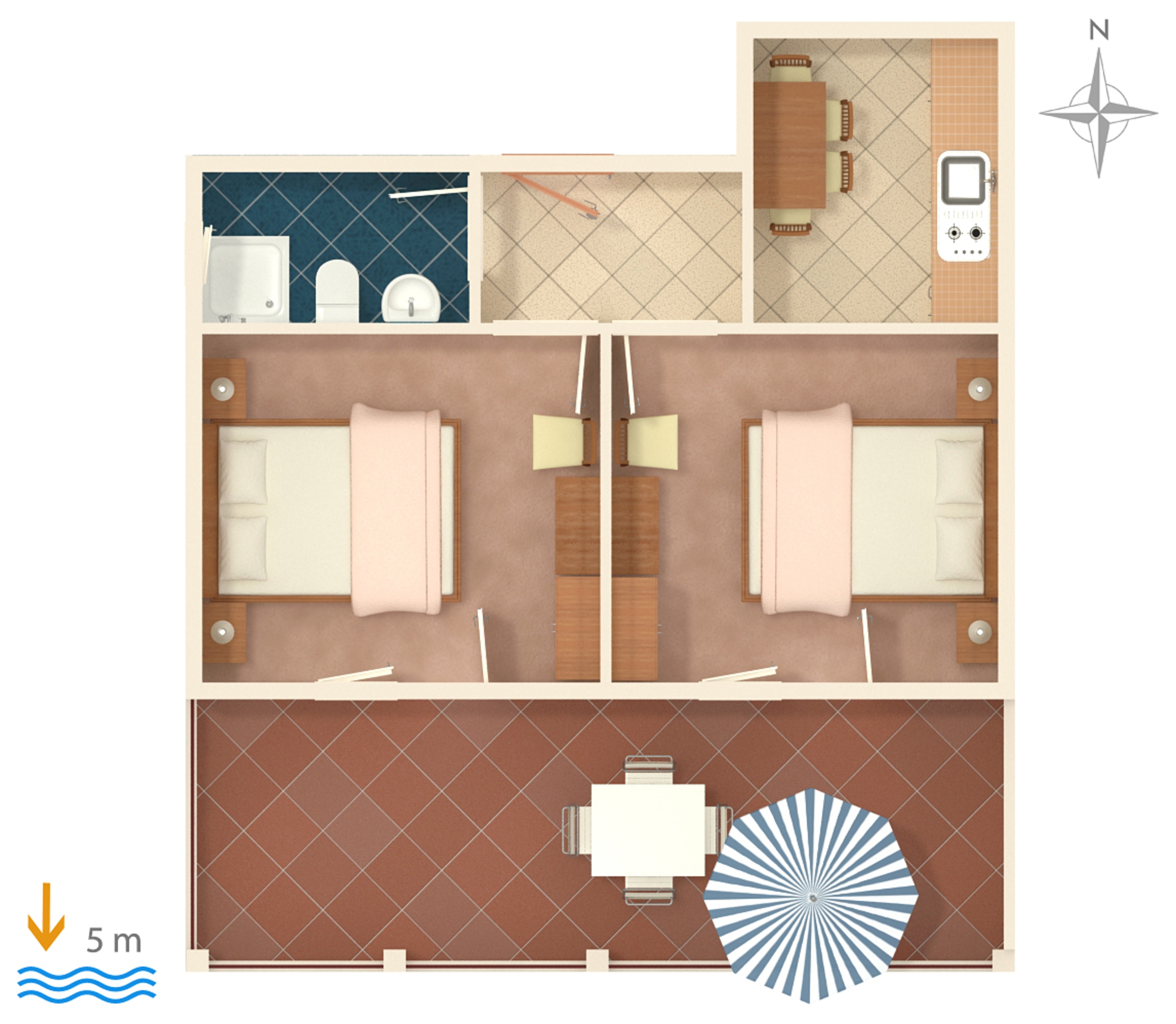 Two bedroom apartment near beach Zavalatica, Korčula  A-c