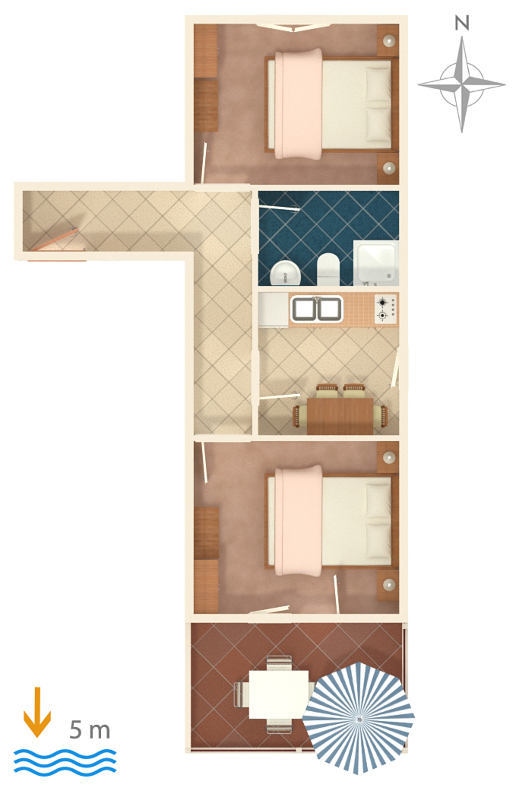 Two bedroom apartment near beach Zavalatica, Korčula  A-d