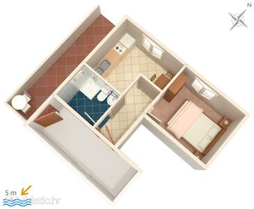 Zavalatica, План в размещении типа apartment, WiFi.