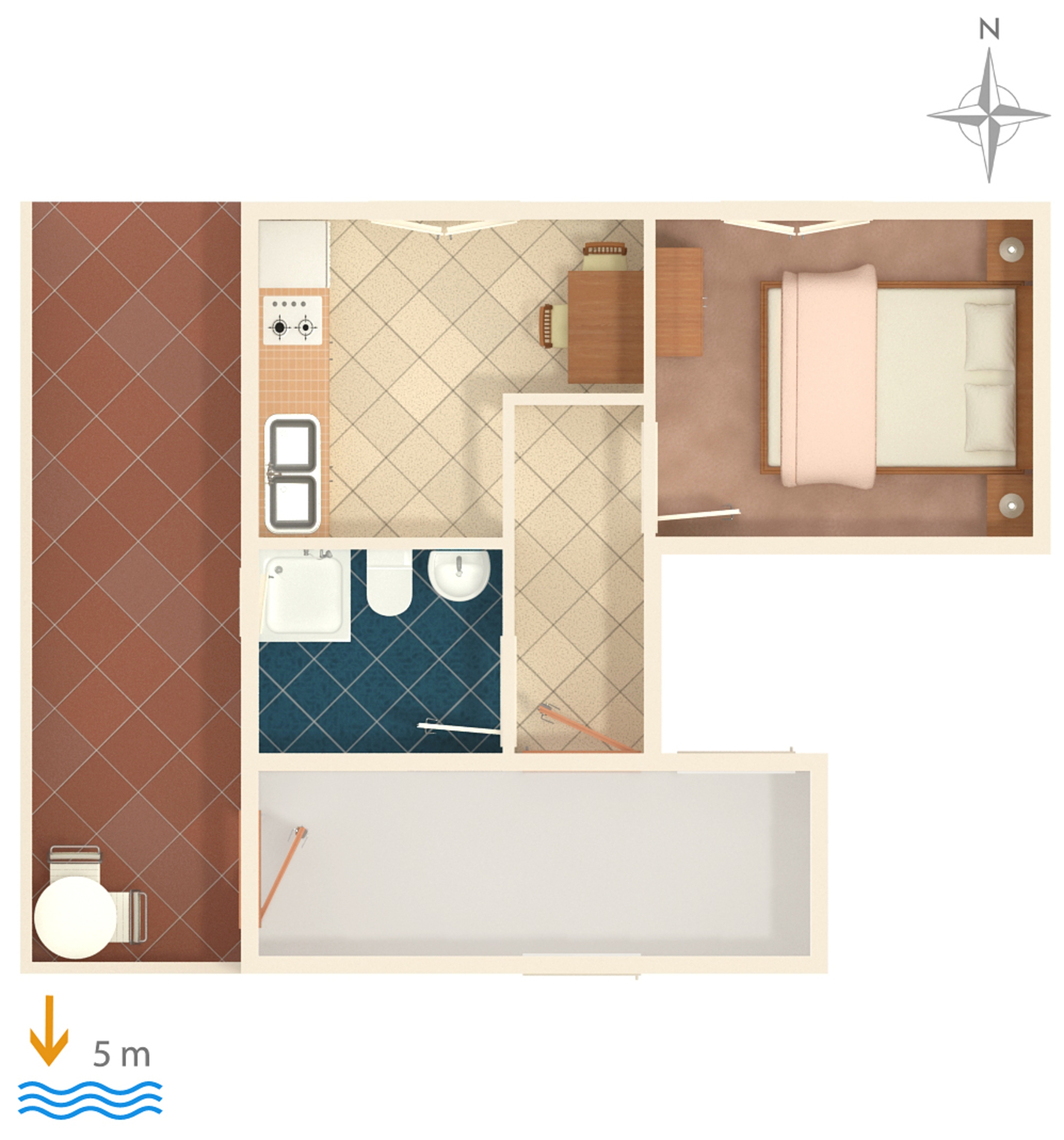 One bedroom apartment near beach Zavalatica, Korčula  A-e