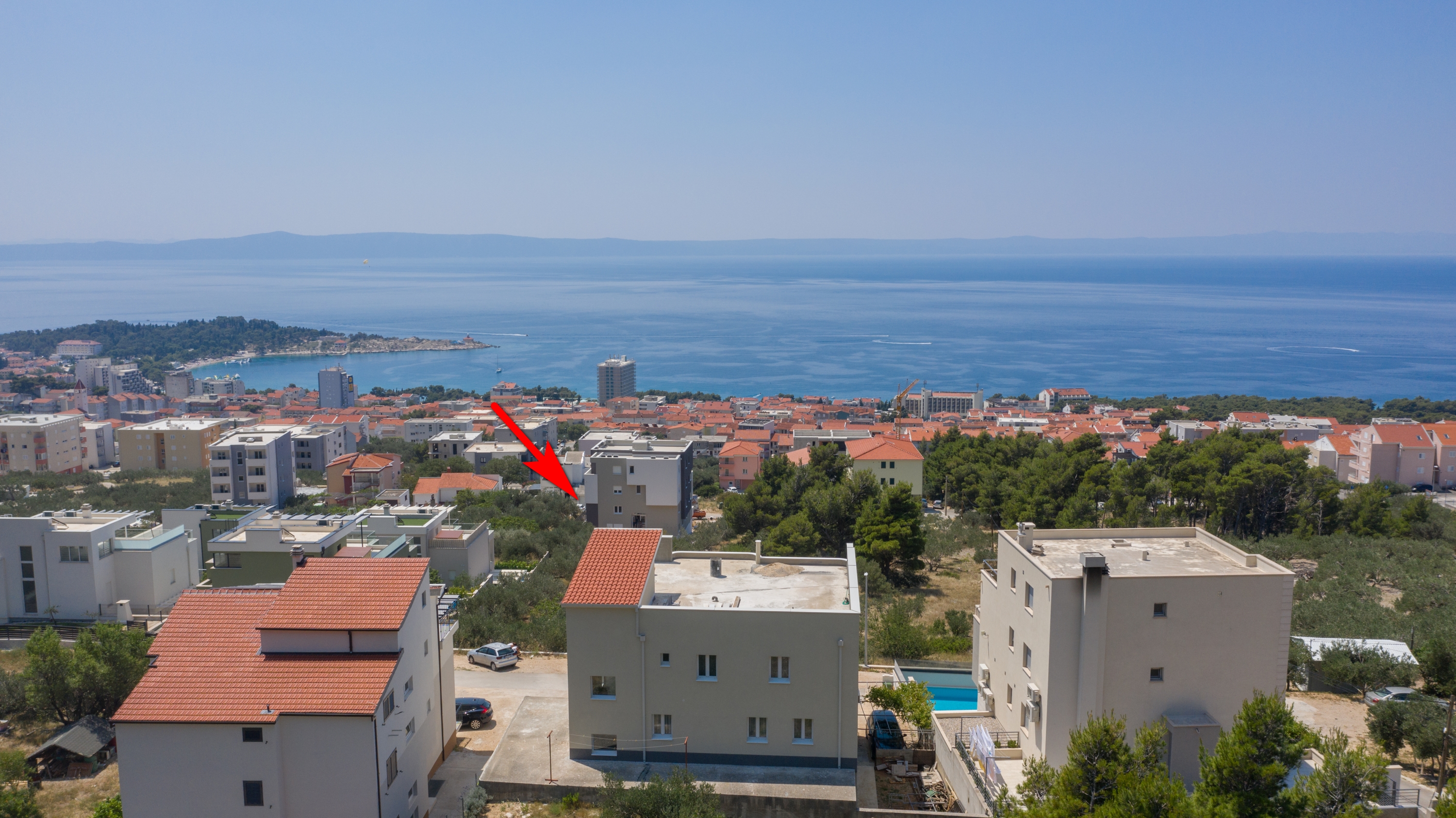 Three bedroom apartment with terrace and sea view Makarska (A-18337-a)