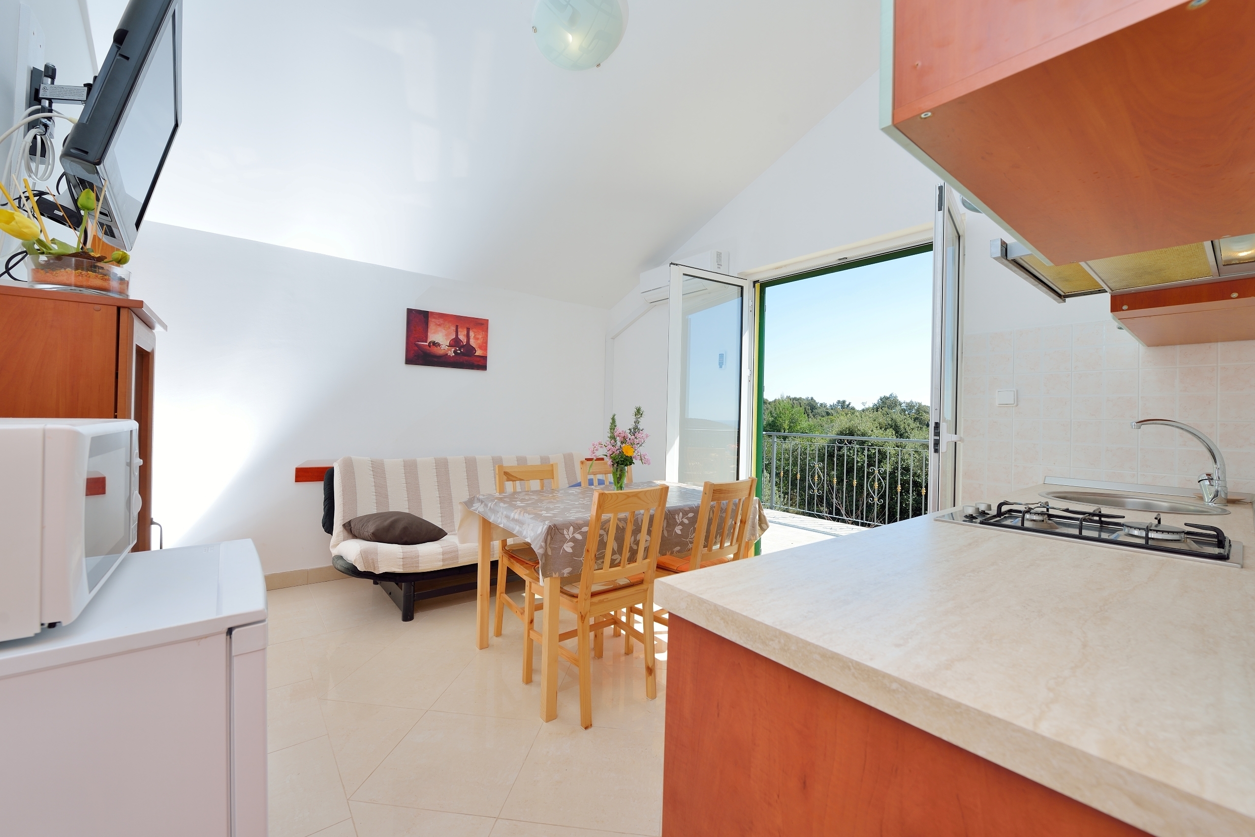 One bedroom apartment with terrace and sea view Cove Ljubljeva, Trogir  A-b