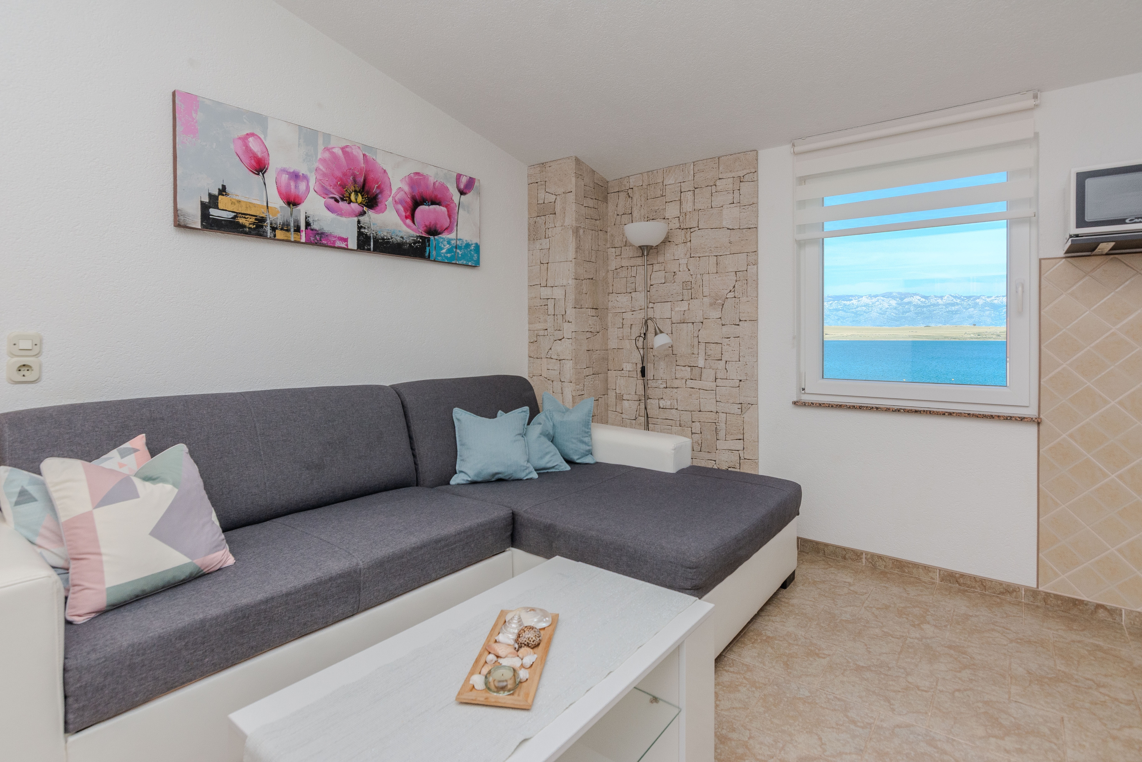One bedroom apartment with terrace and sea view Vir (A-18523-b)