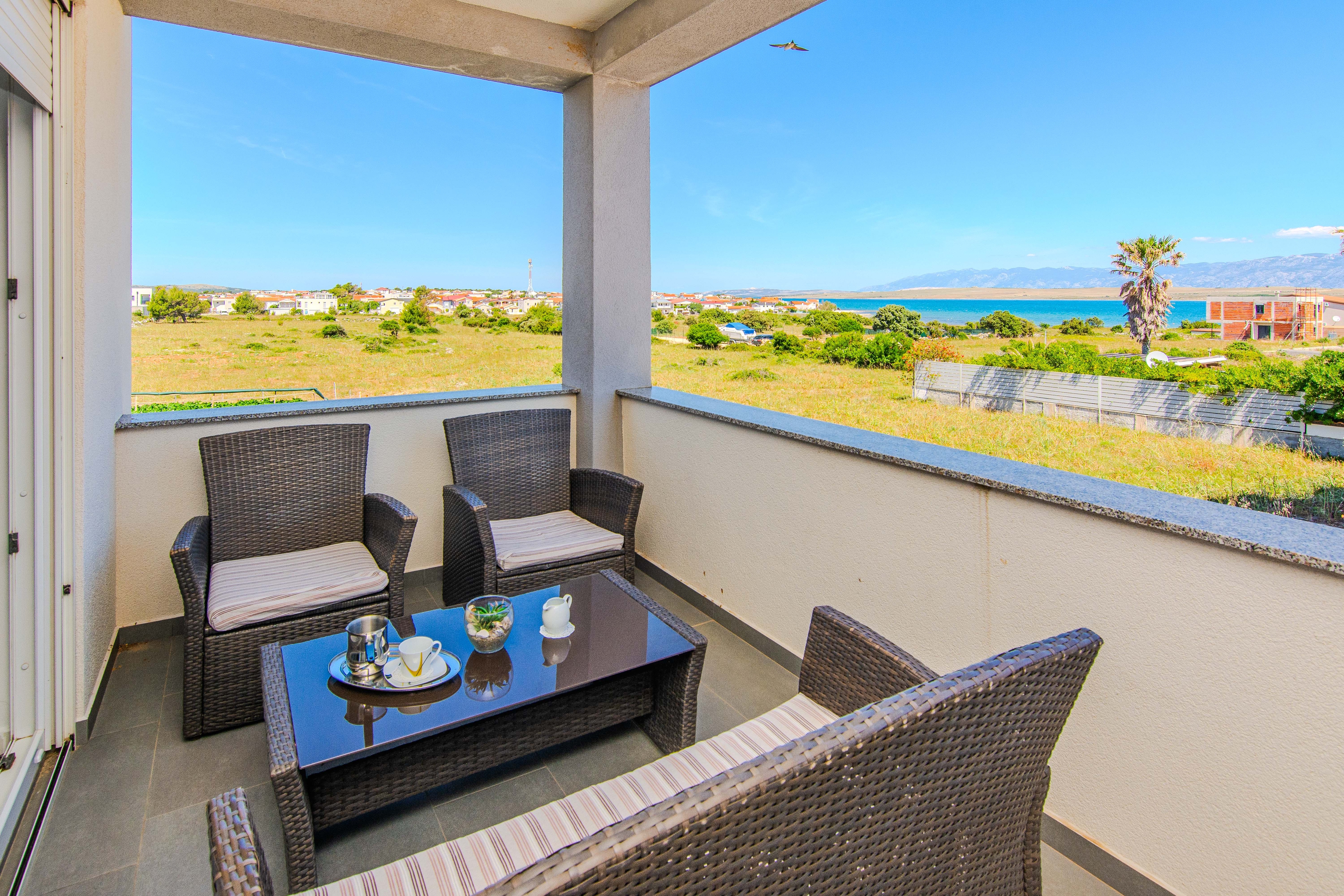 Two bedroom apartment with balcony and sea view Vir  A-a