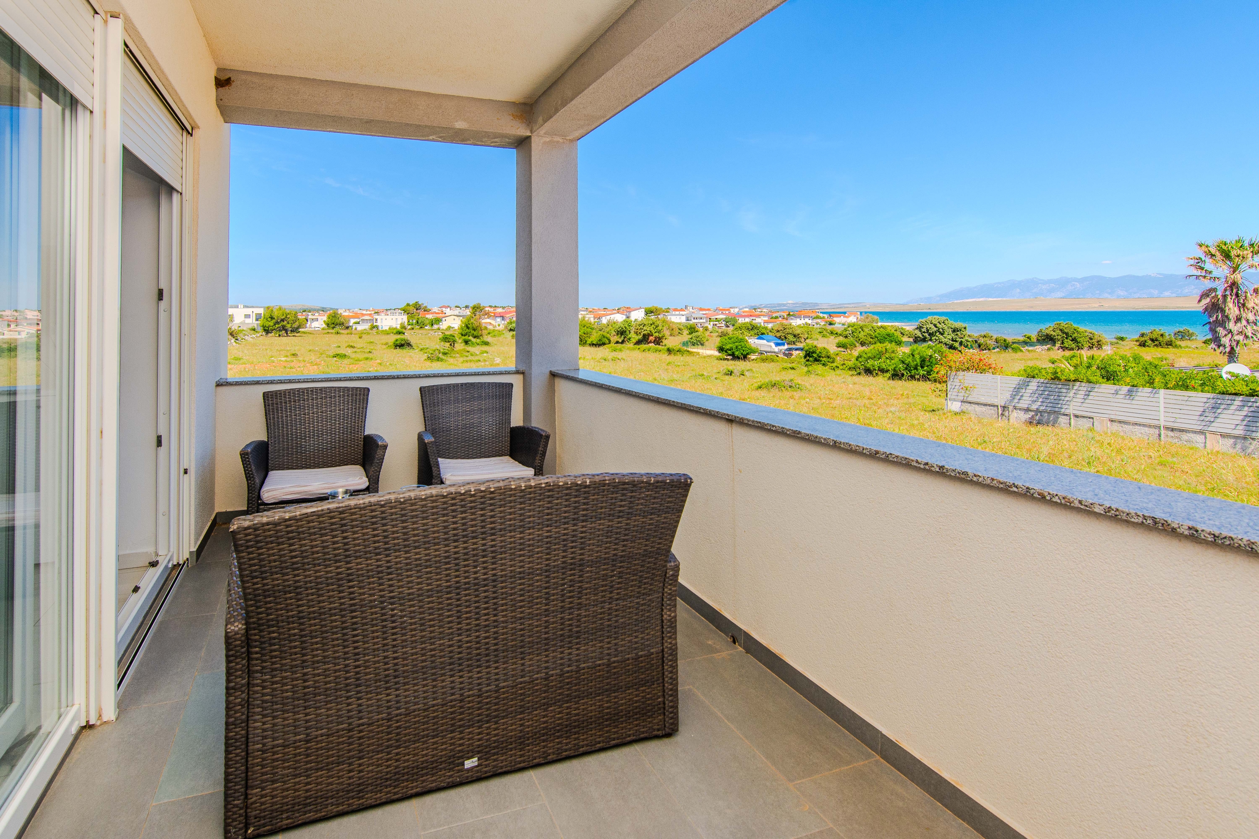 Two bedroom apartment with balcony and sea view Vir  A-a