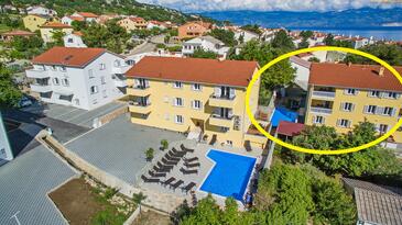 Baška, Krk, Szálláshely 18733 - Apartmanok kavicsos stranddal.