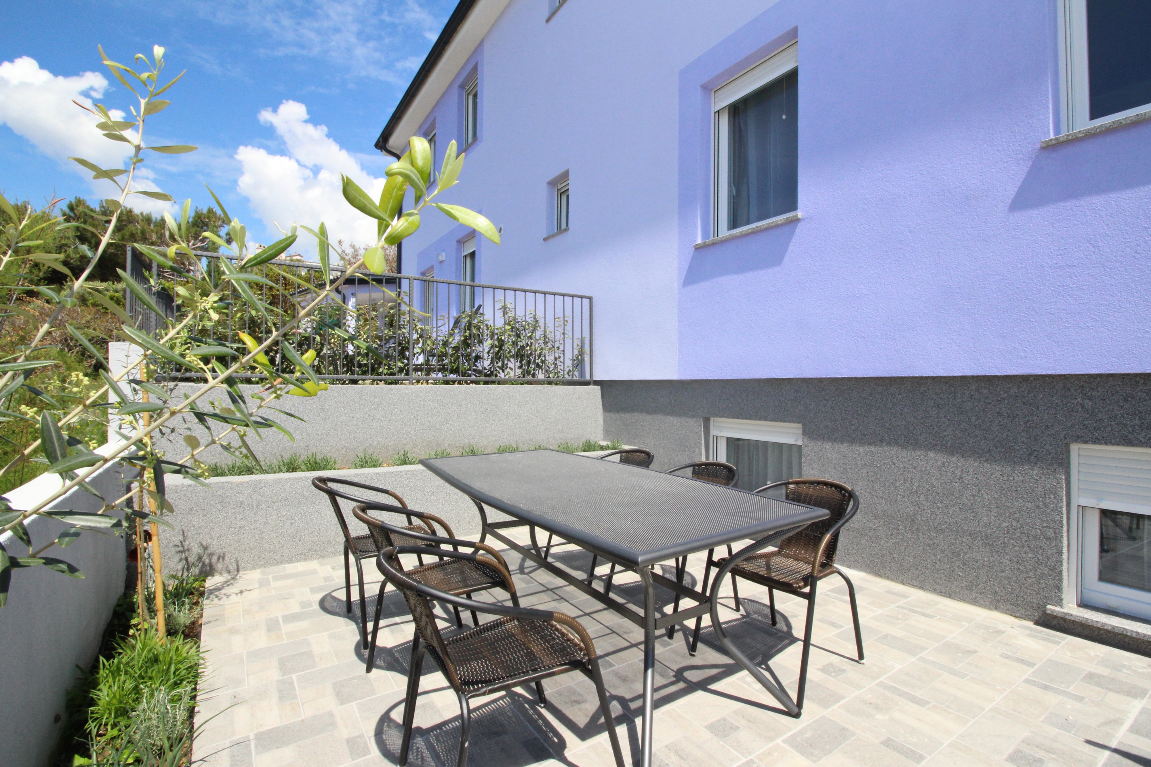 One bedroom apartment with terrace and sea view Baška, Krk (A-18824-b)