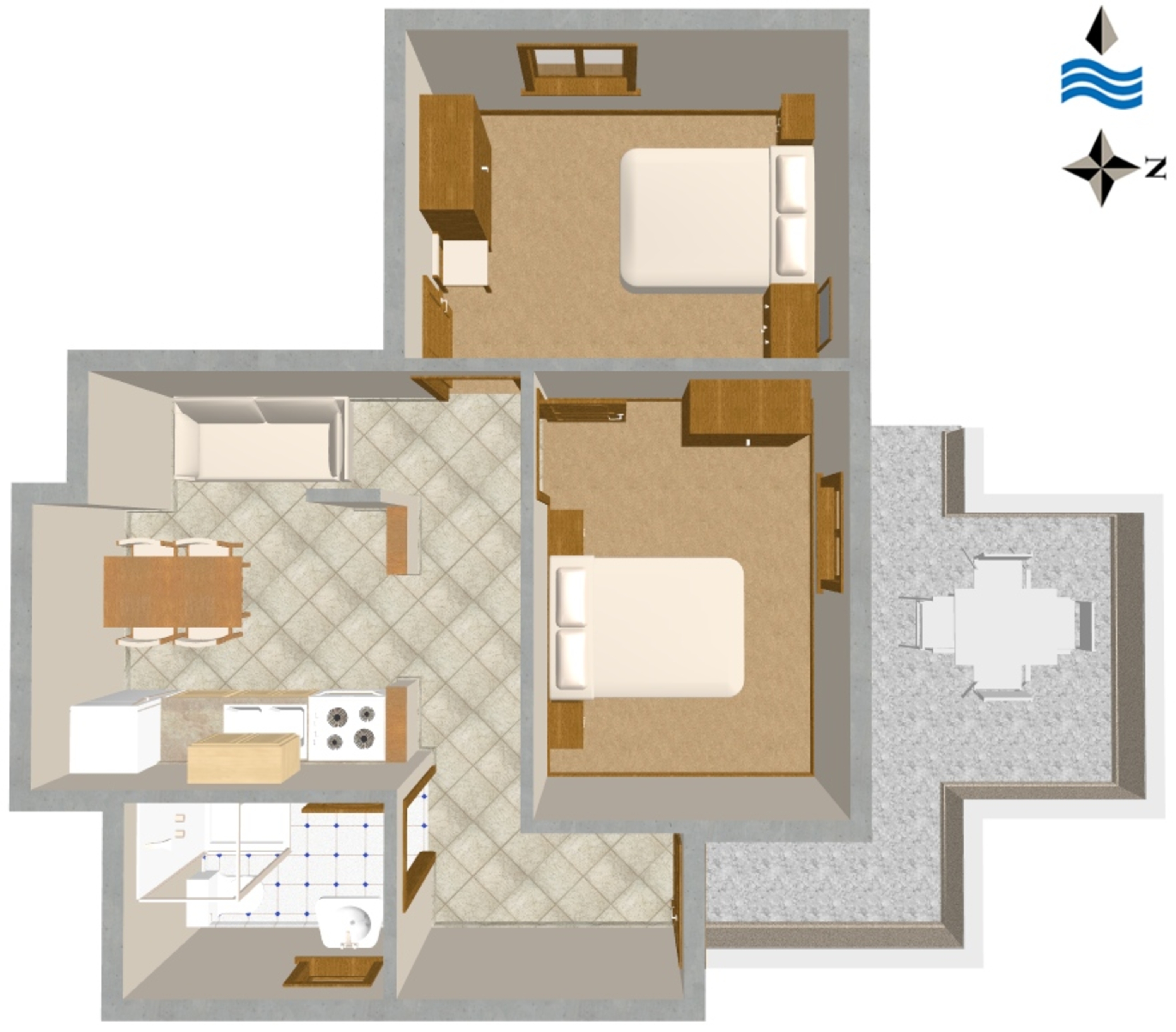Two bedroom apartment near beach Zavalatica, Korčula  A-a