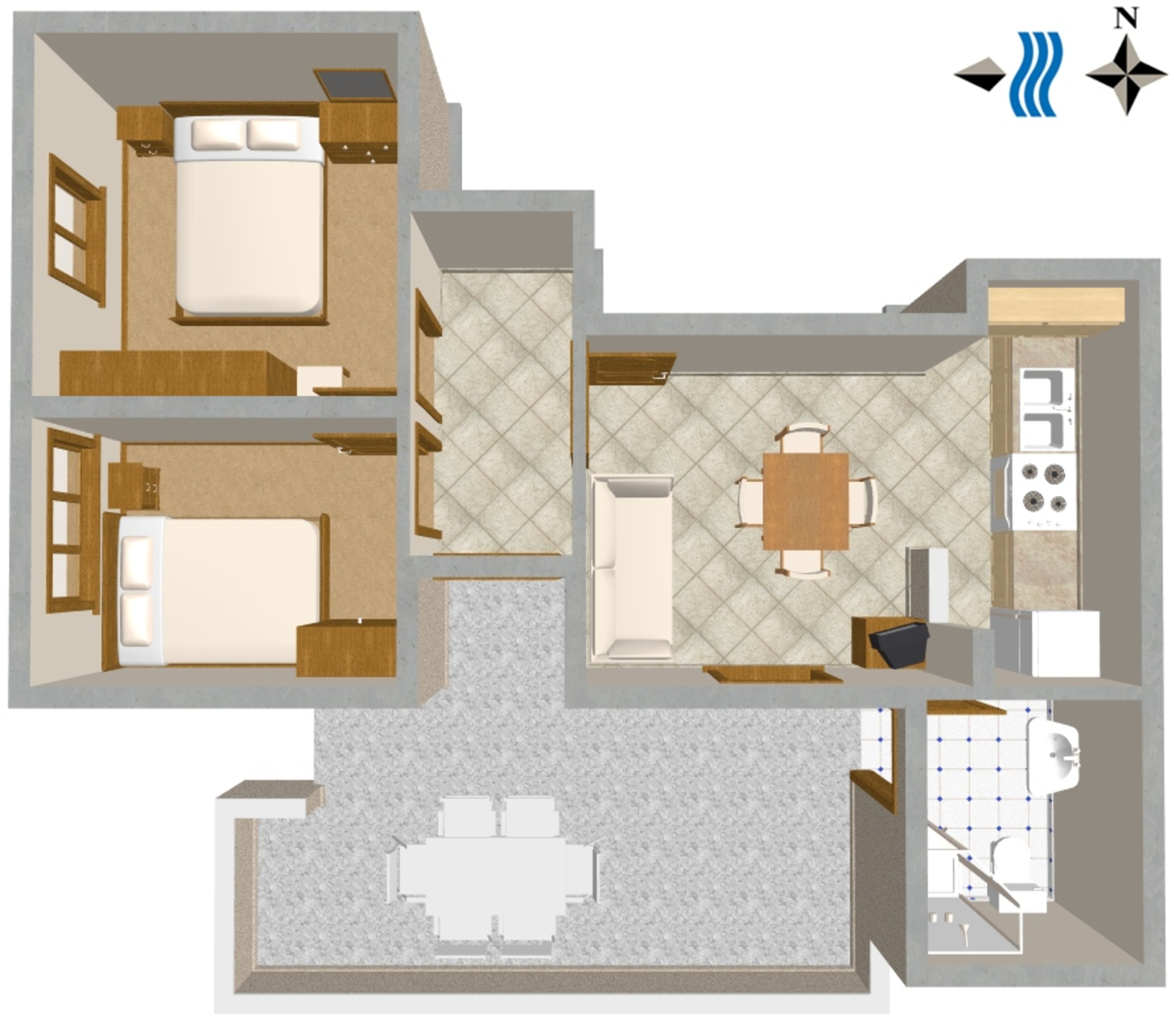 Two bedroom apartment near beach Zavalatica, Korčula  A-b