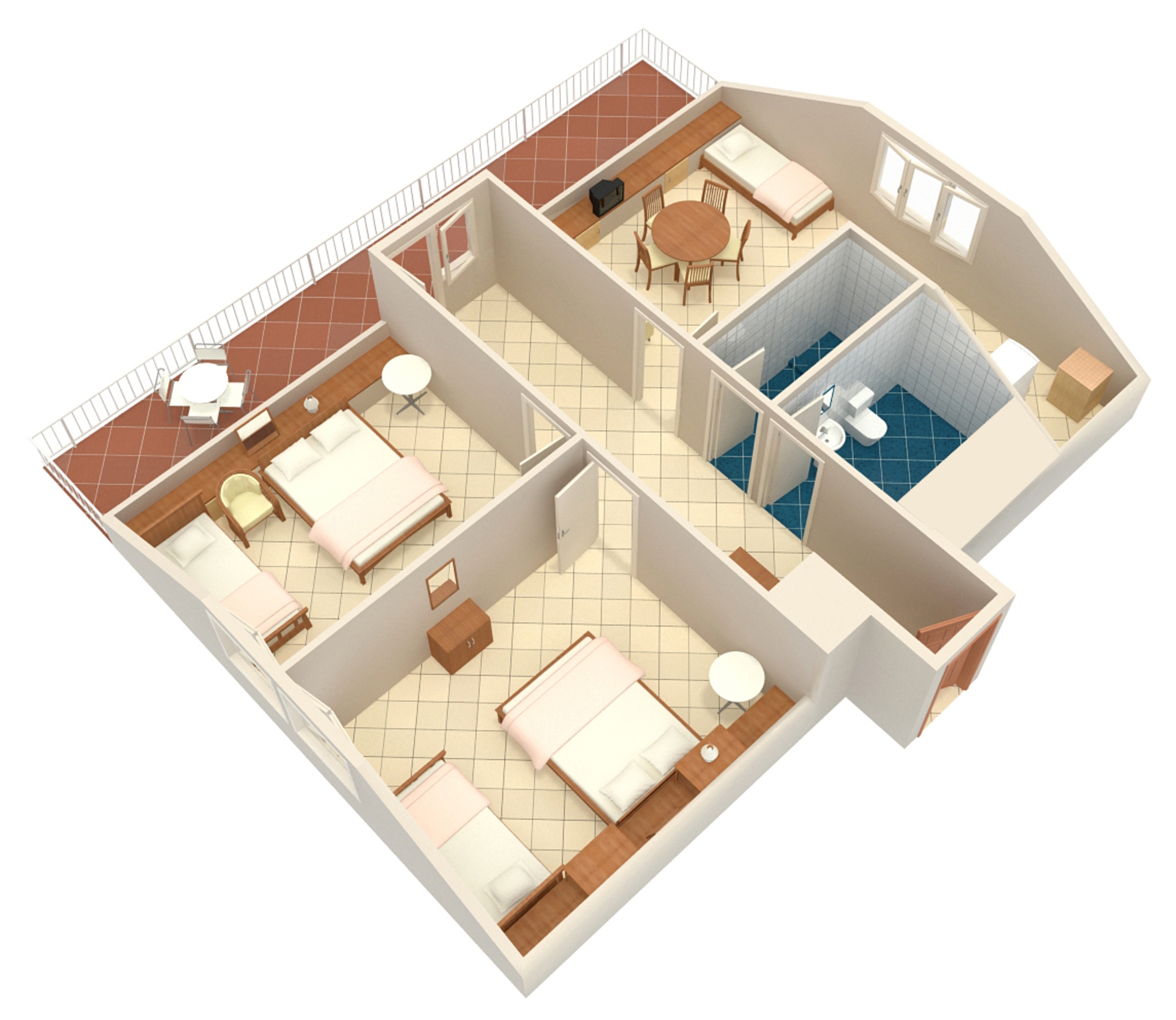 Two bedroom apartment with terrace and sea view Prigradica, Korčula  A-b