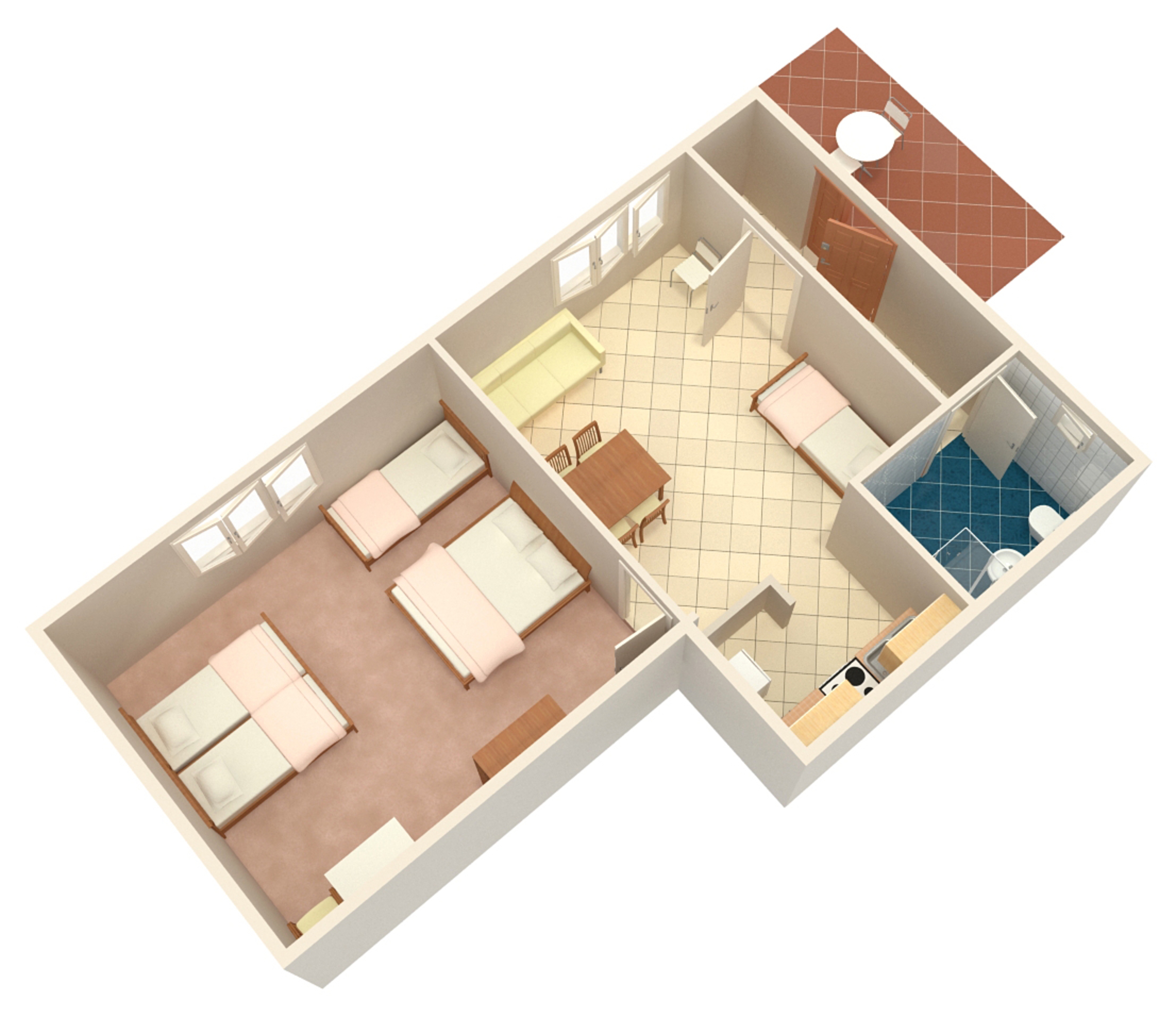 One bedroom apartment with terrace Prigradica, Korčula  A-c