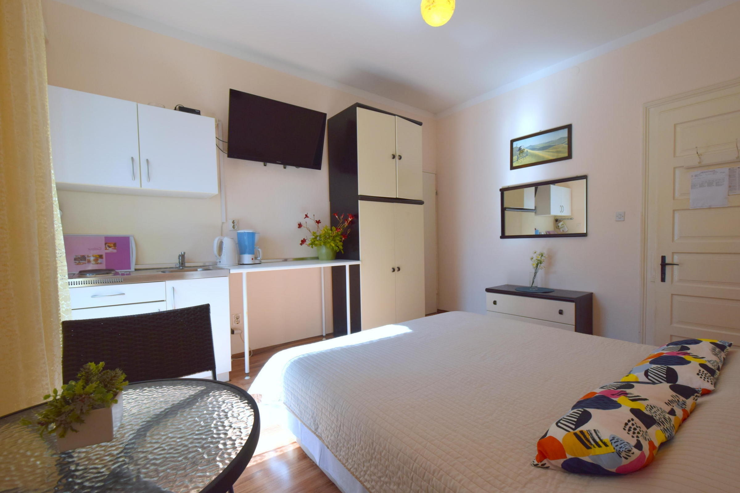 Studio flat with balcony and sea view Malinska, Krk (AS-19314-b)